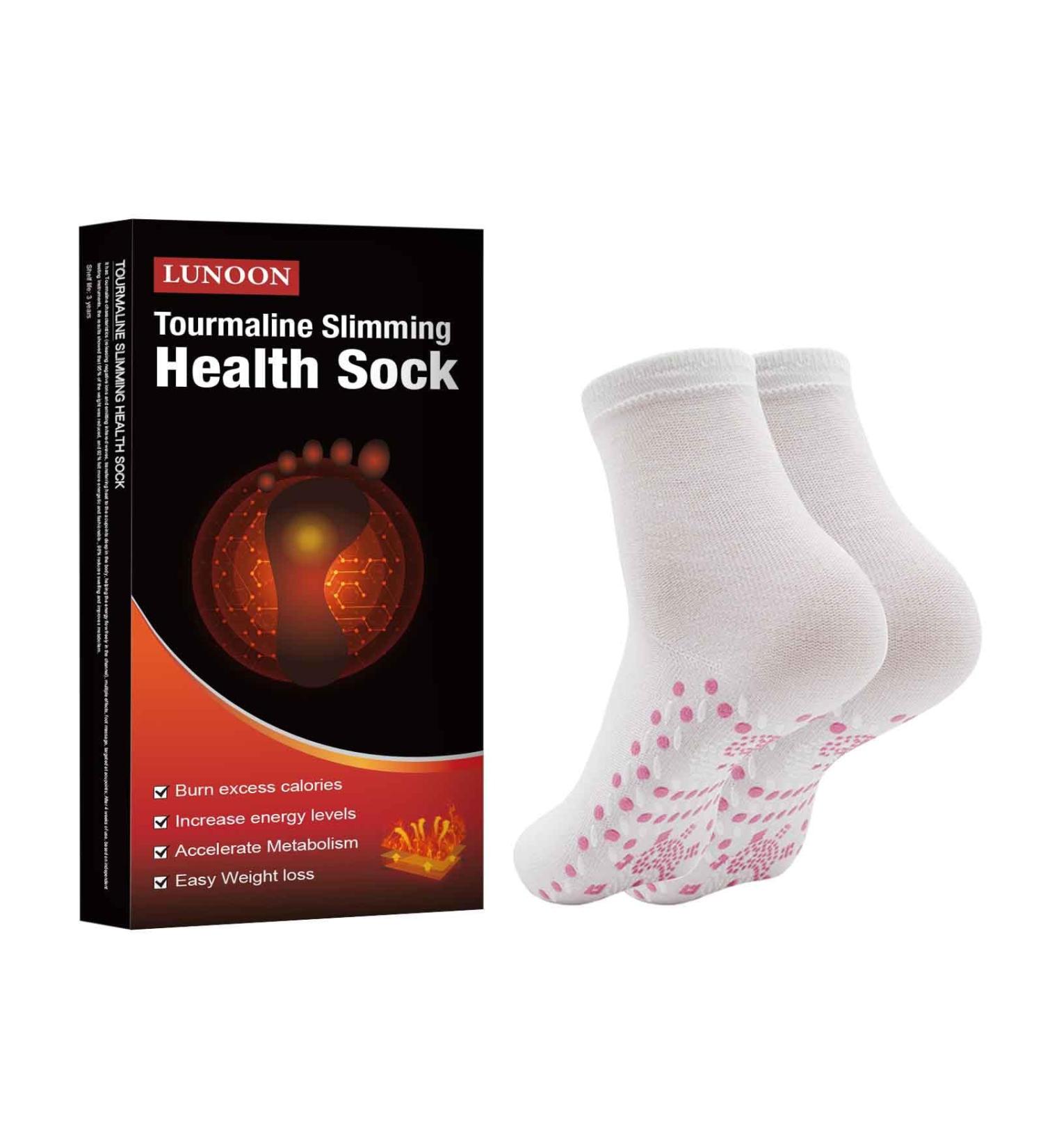 Buy Afiz Tourmaline Heating Health Socks - Pain Relief & Fat Burning | Slimming Tourmaline Foot Massage Socks (White) International Shipping Available - Buy Online on SooperMarket.com