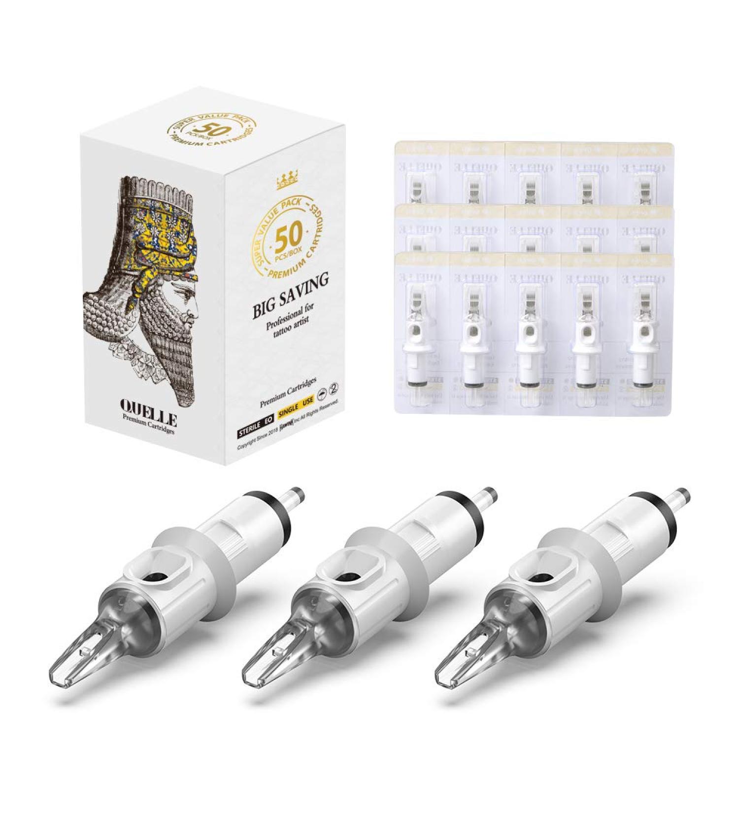 Hawink #10 Bugpin 7 Curved/Round Magnum M-Taper Tattoo Cartridge Needles 50PCS with Membrane - Professional Disposable - Buy Online on SooperMarket.com