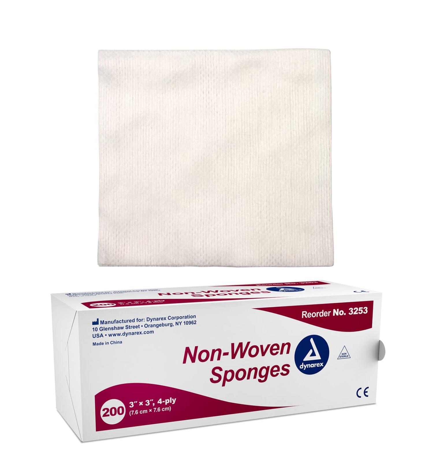 Dynarex Non-Woven Sponge 4x4 Inch - 200 Count (Pack of 1) - Buy Online on SooperMarket.com