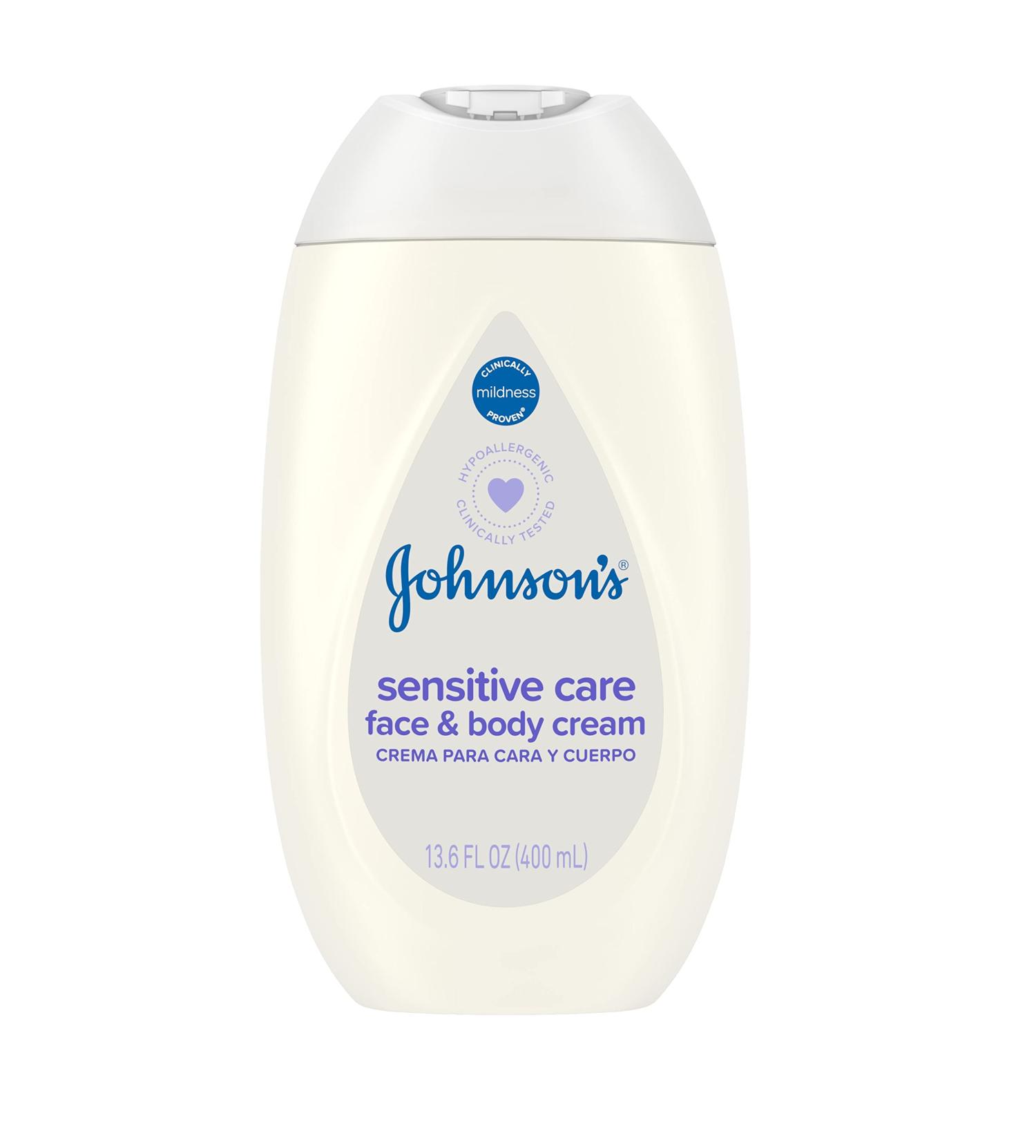 Johnson's Sensitive Care Baby Cream - Daily Moisturizing & Calming Formula for Dry, Sensitive Skin - Hypoallergenic, Lightly Scented - 13.6 fl. oz - Buy Online on SooperMarket.com