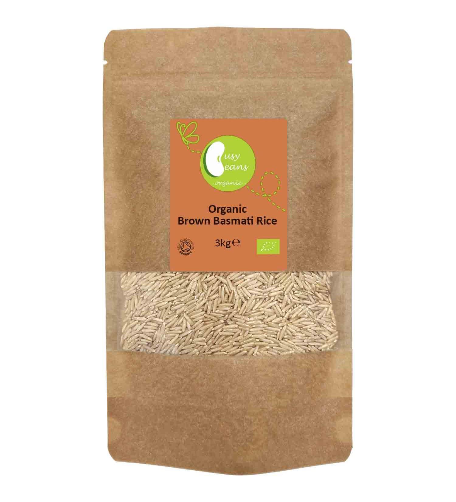 Organic Brown Basmati Rice - Certified Organic- by Busy Beans Organic (3kg) - Buy Online on SooperMarket.com