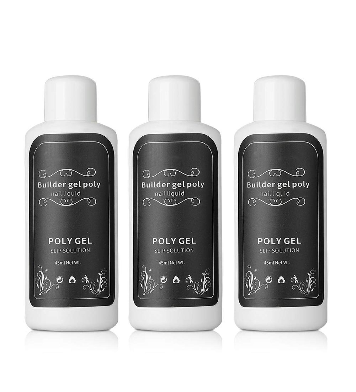 Fast Nail Extension Poly Gel Thinning Solution - 45ml Manicure UV Gel - 3 Bottles for Perfect Nail Art | International Shipping Available - Buy Online on SooperMarket.com