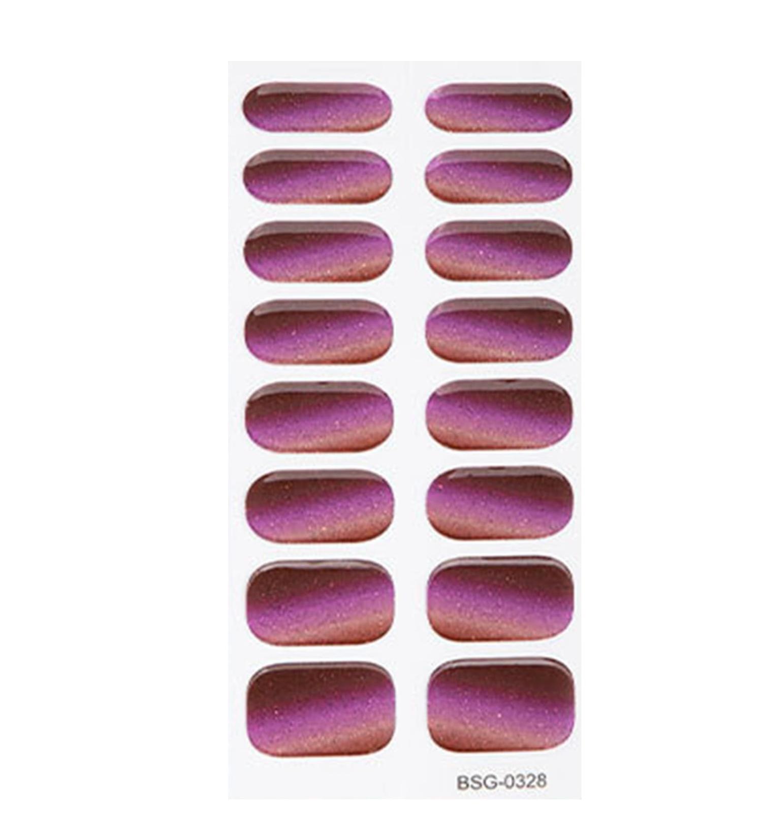 Semi Cured Gel Nail Polish Strips Adhesive Gel Nail Art Stickers Lasting Glitter Gel Nail Wraps Sticker with Nail File Semi Cured Gel Nail Stickers for Toes White with Uv Light Bsg0328 - Buy Online on SooperMarket.com