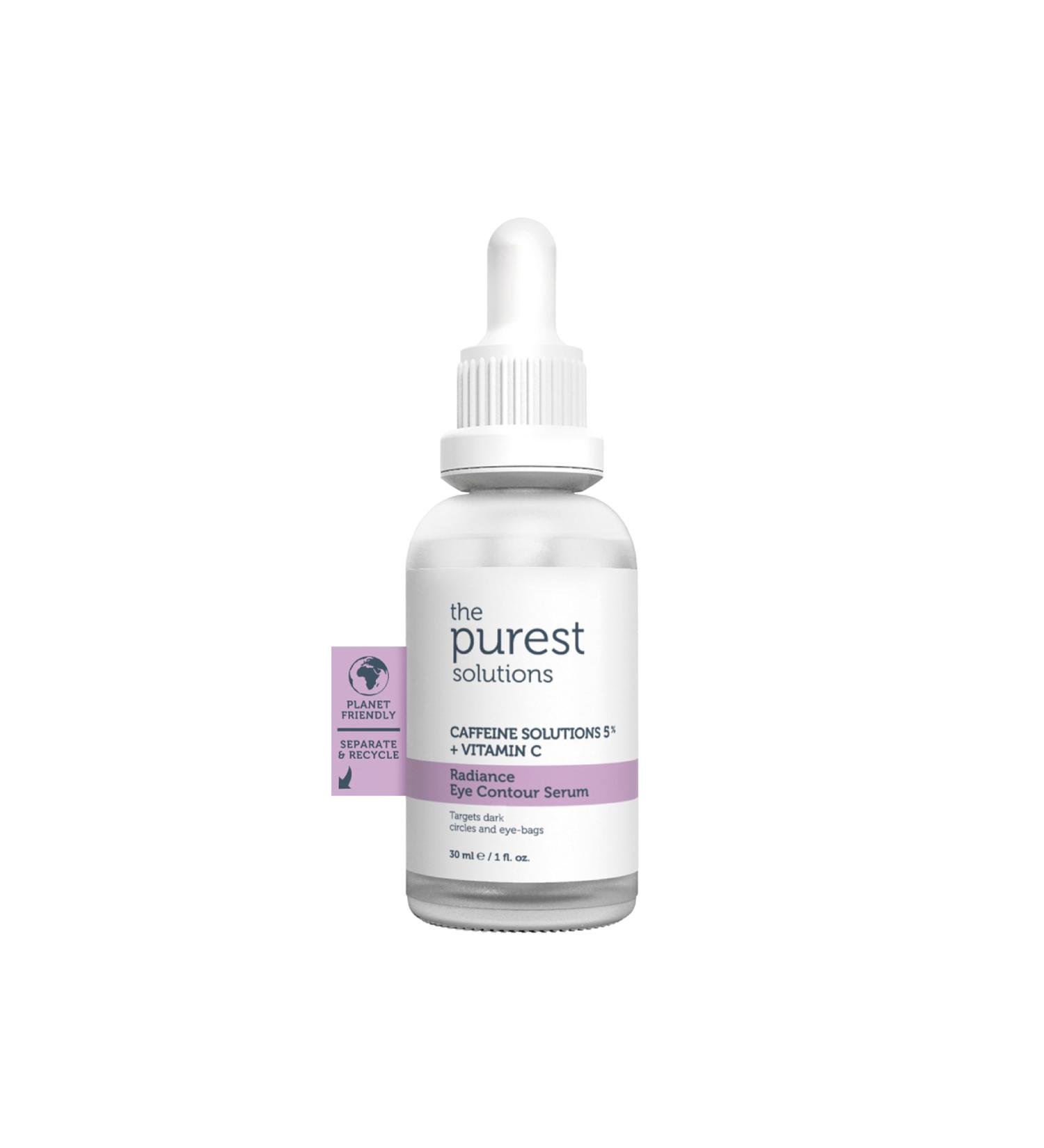 Radiance Eye Contour Serum | Caffeine 5% + Vitamin C | Brightens & Reduces Under-Eye Bags | Vegan & Cruelty Free - Purest Solutions - Buy Online on SooperMarket.com
