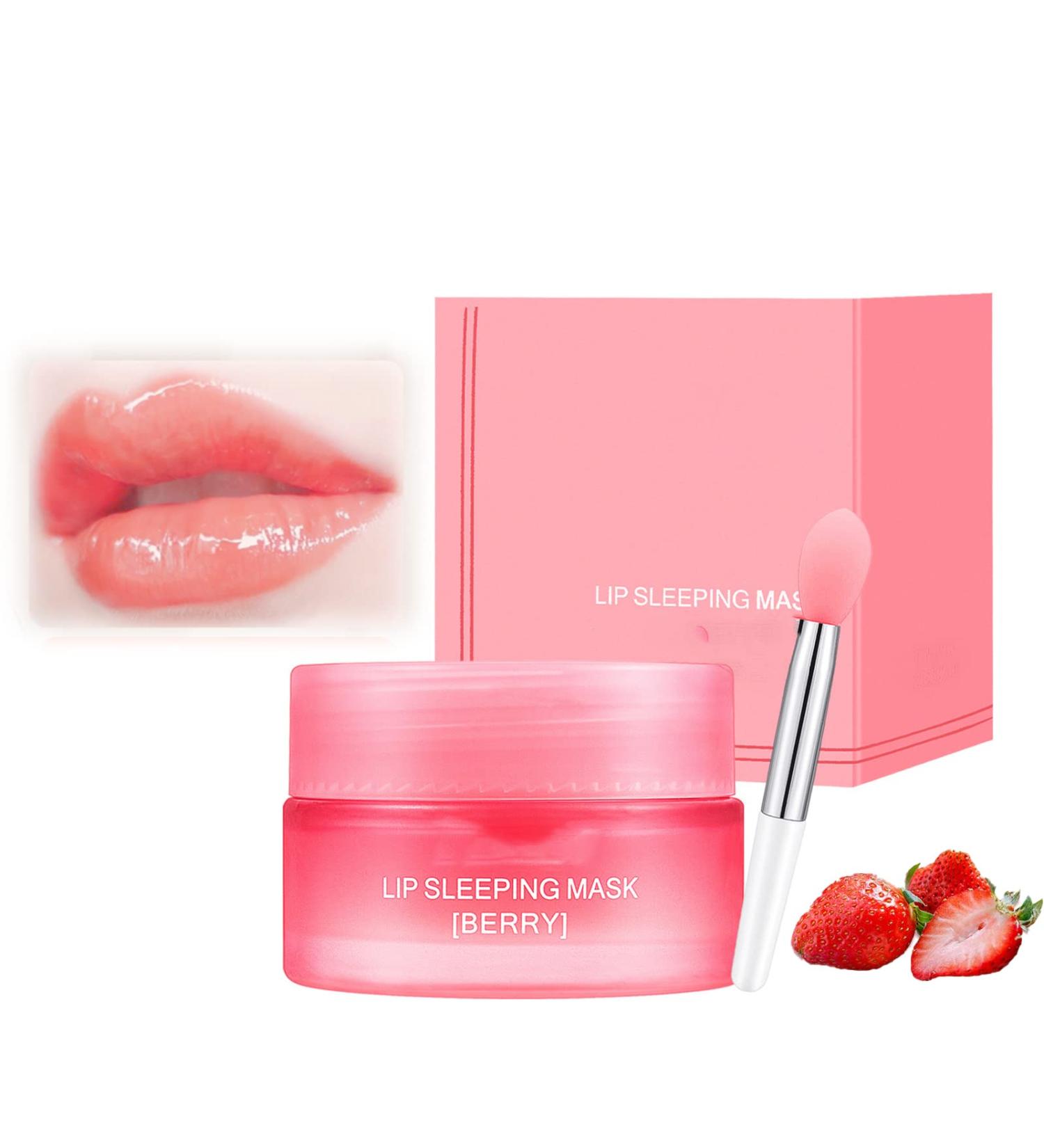 Lip Sleeping Mask Lip Mask Overnight Strawberry Lip Masks Skincare Lip Oils Lip Moisturiser for Dry Chapped Peeling Cracked Lips Fades Lip Lines Lip Balm Locks In Moisture Lip Care 20g-Strawberry01 - Buy Online on SooperMarket.com