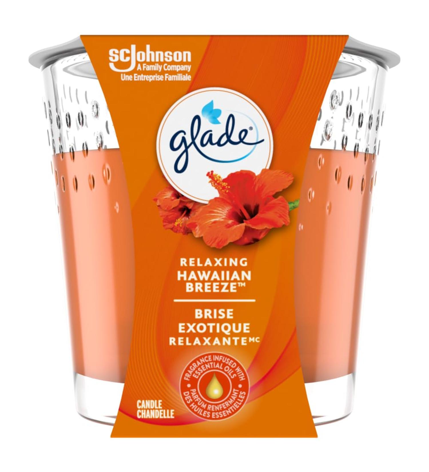 Glade Scented Candle Hawaiian Breeze 1-Wick Candle Air Freshener Infused with Essential Oils for Home Fragrance 1 Count - Buy Online on SooperMarket.com