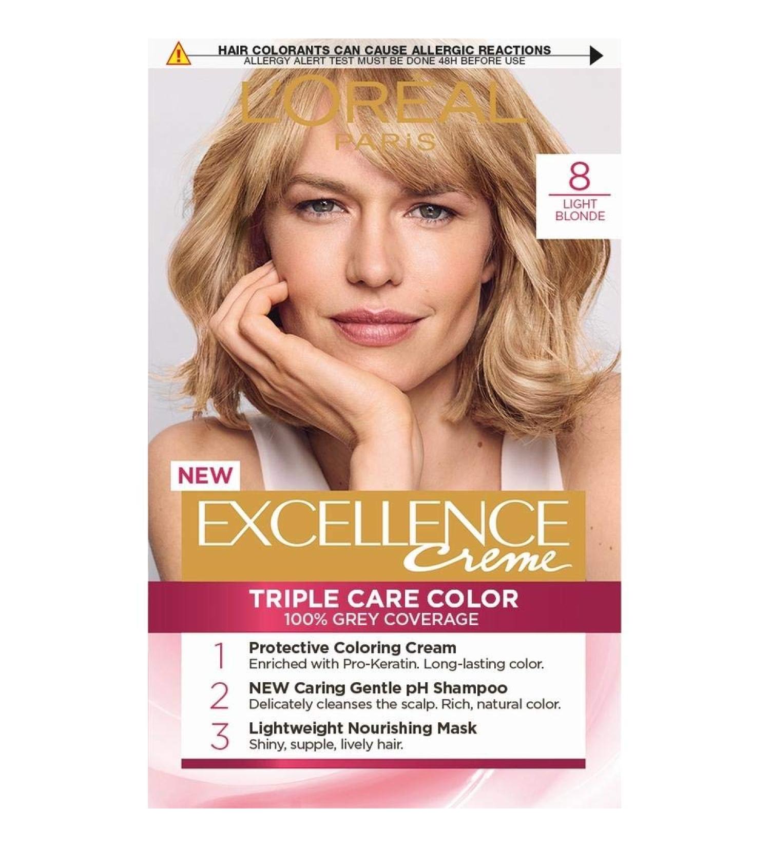 Set 3 EXCELLENCE 8 Light Blonde Hair Color And Color
