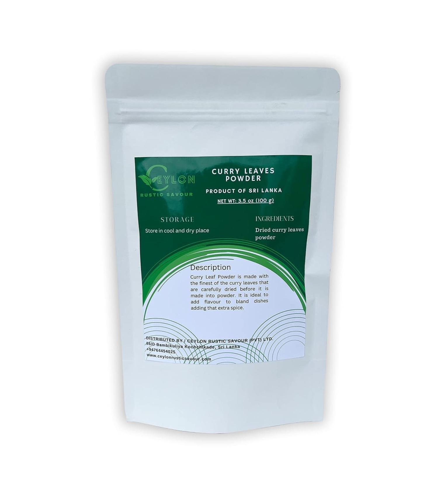 Naturally Curry Leaves Powder 3.5 Oz | Dried Fresh 100% Pure Indian Spices Curry Leaf Powder - Gluten-Free & Non-GMO | Rich in Aromatic and Distinctive Flavor | Ideal for Cooking Hair Care & Herbal Remedies - Buy Online on SooperMarket.com