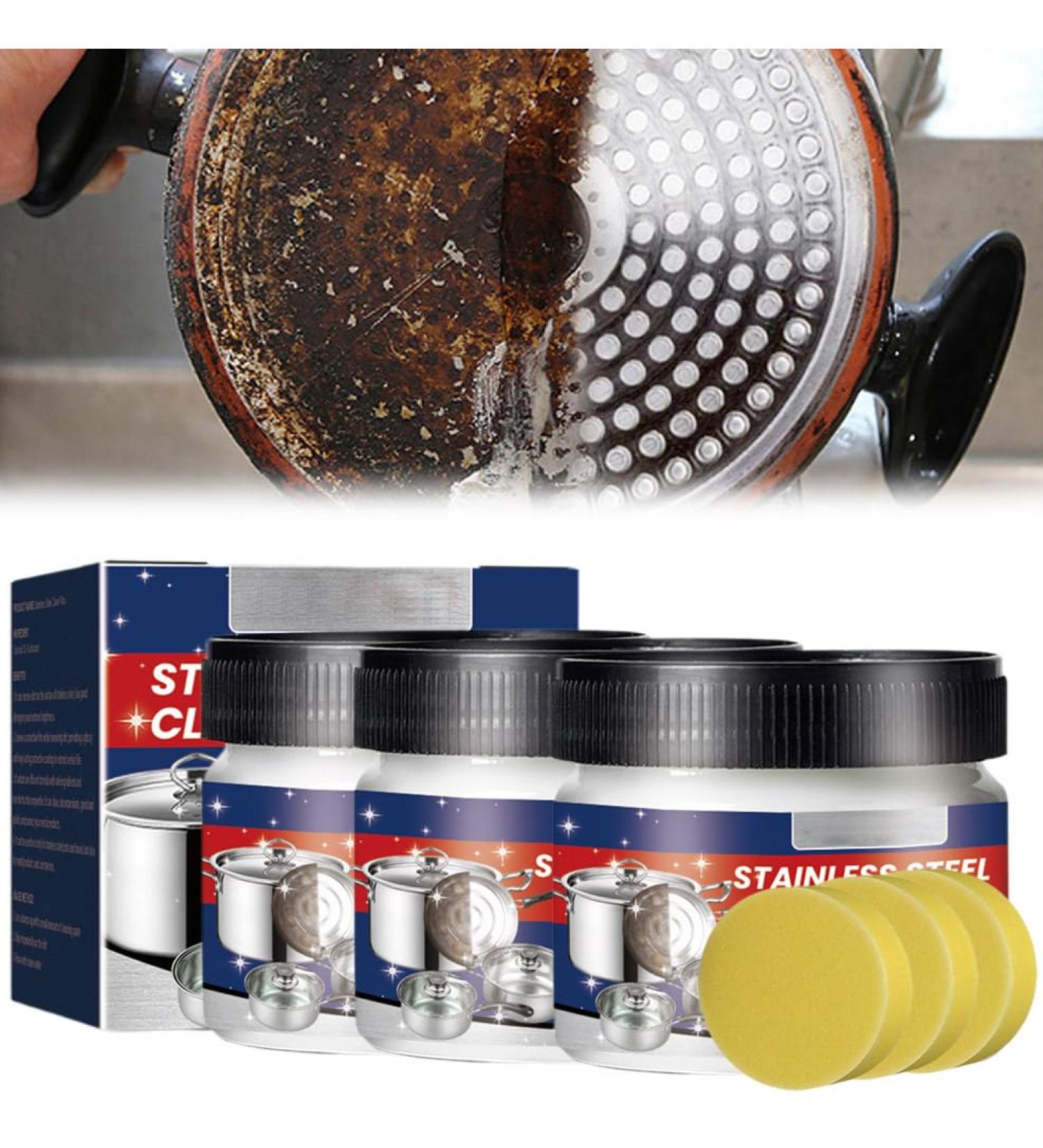 Stainless Steel Stain Cleaning Wax - 2024 All-Purpose Cleaner Spray | 3 PCs for Effective Cleaning & Care - Buy Online on SooperMarket.com