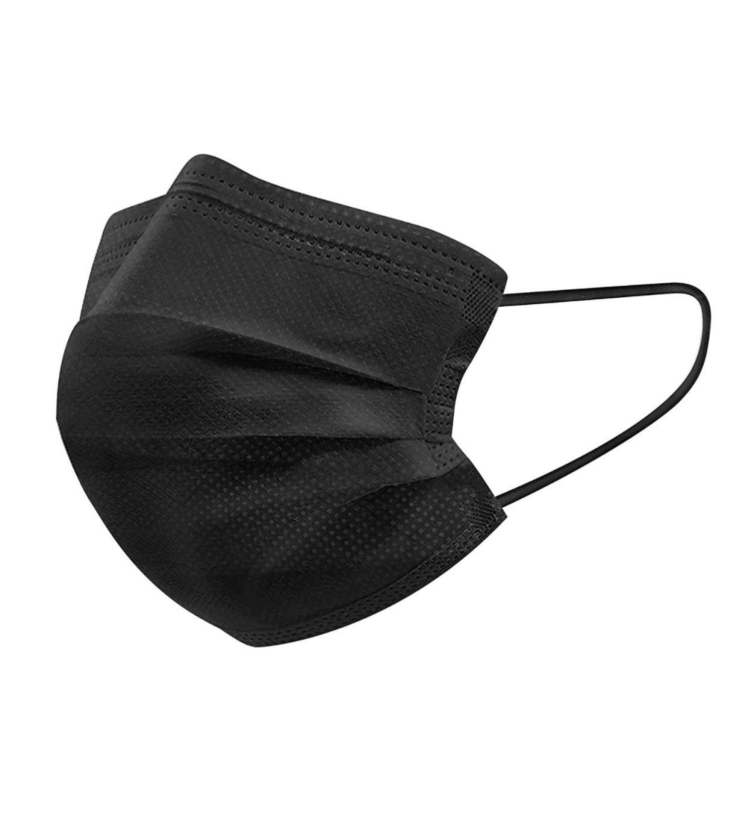 Icoolio Medical Masks - 50 Disposable Black Face Masks for Mouth Protection | International Shipping Available - Buy Online on SooperMarket.com