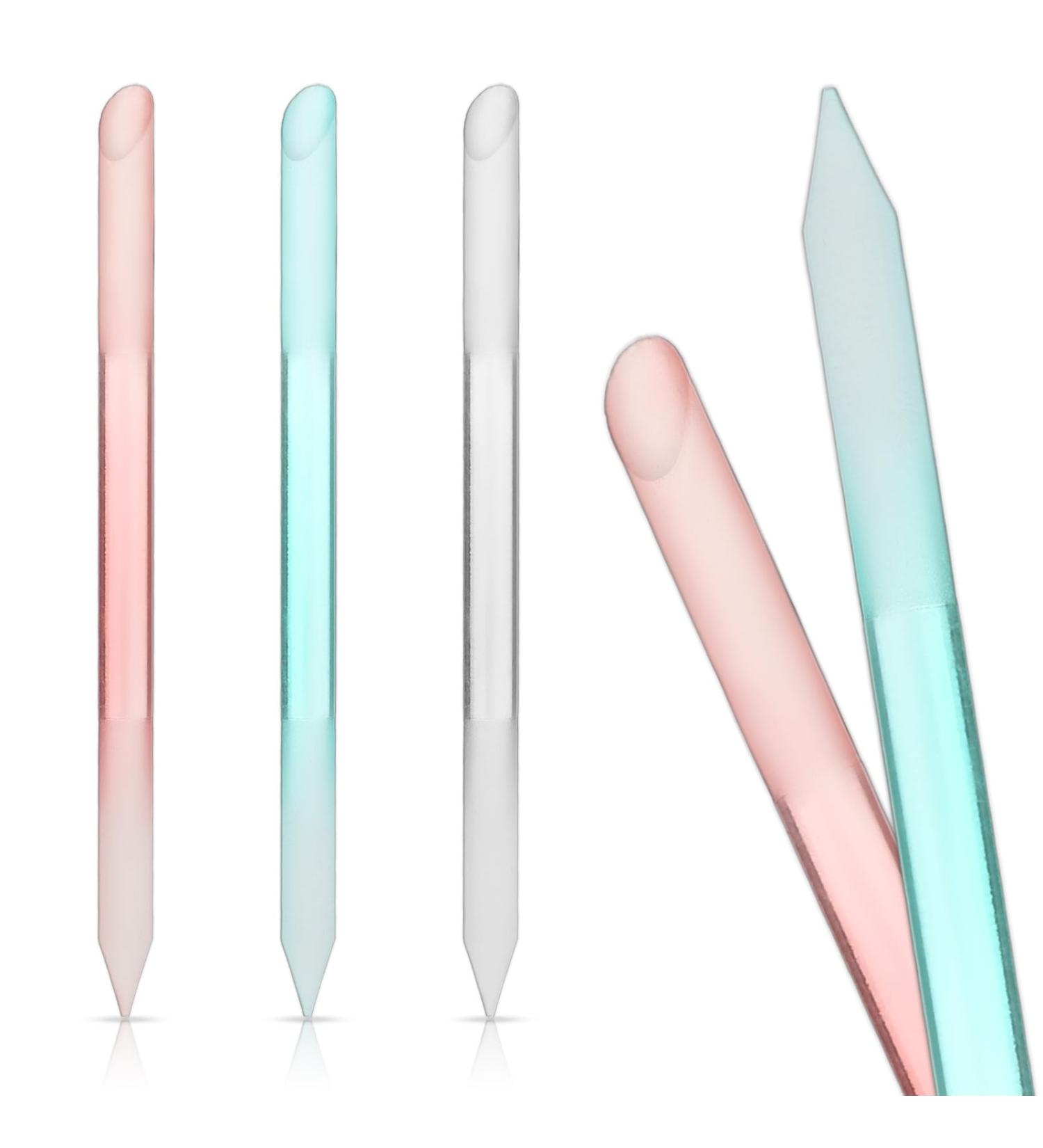 Professional Glass Cuticle Pusher Set - 3 Pieces Cuticle Remover Tool & Precision Nail File for Perfect Nail Care - Buy Online on SooperMarket.com
