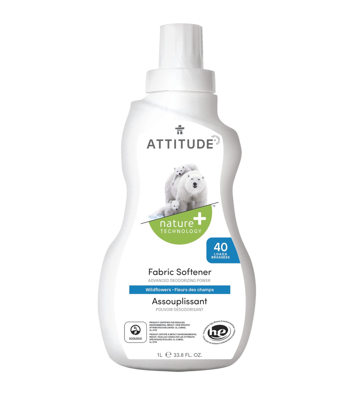ATTITUDE Wildflowers Fabric Softener - 40 Loads, 33.8 fl oz | Eco-Friendly & Biodegradable - Buy Online on SooperMarket.com