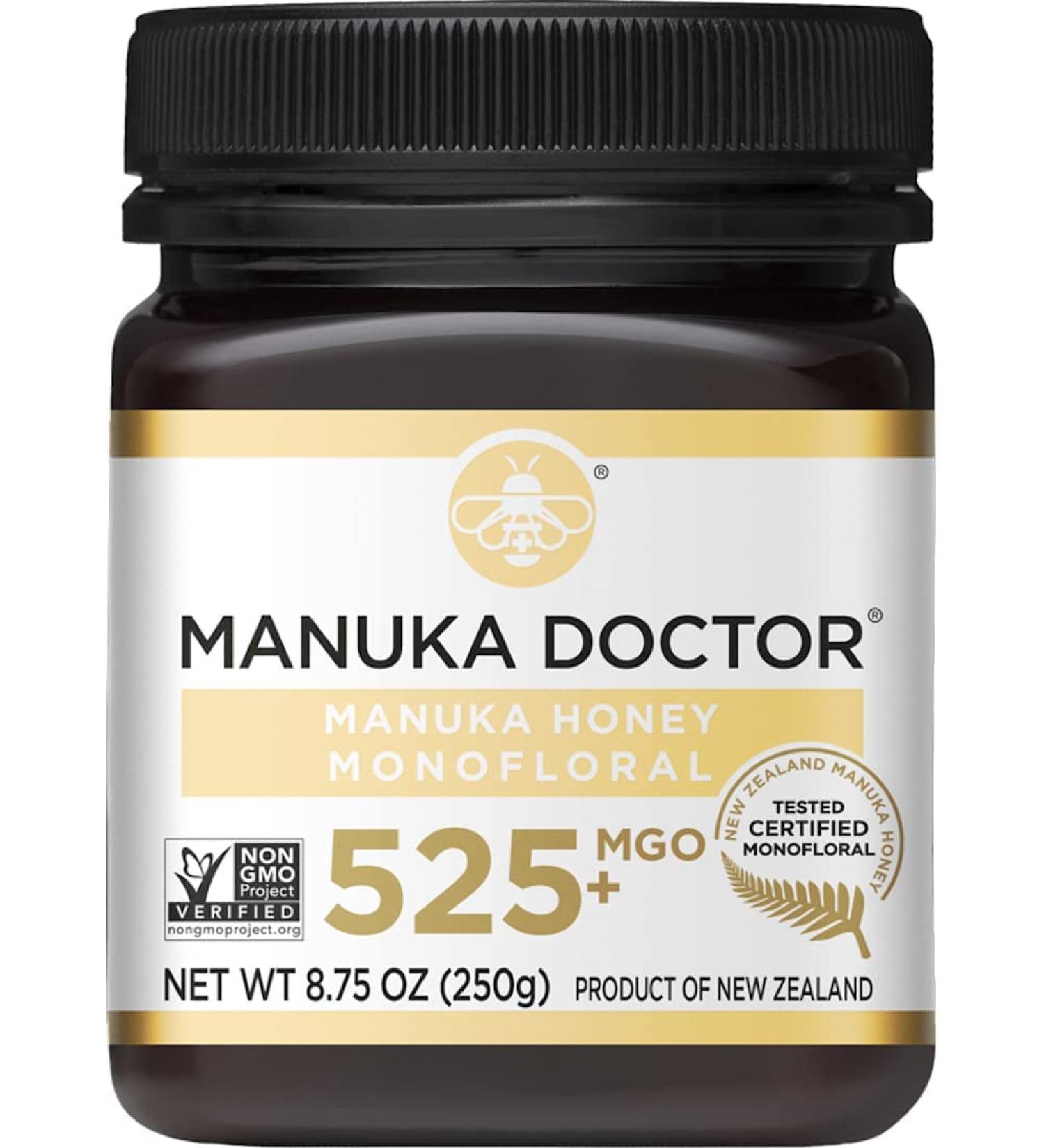 Manuka Doctor Monofloral MGO 525+ Manuka Honey 8.75 oz (250g) - Pure & Natural - Buy Online on SooperMarket.com