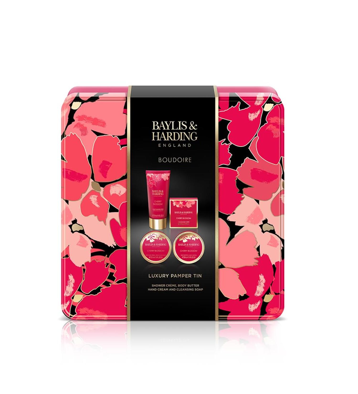 Baylis & Harding Boudoire Cherry Blossom Luxury Pamper Tin Gift Set - Vegan Friendly - Buy Online on SooperMarket.com