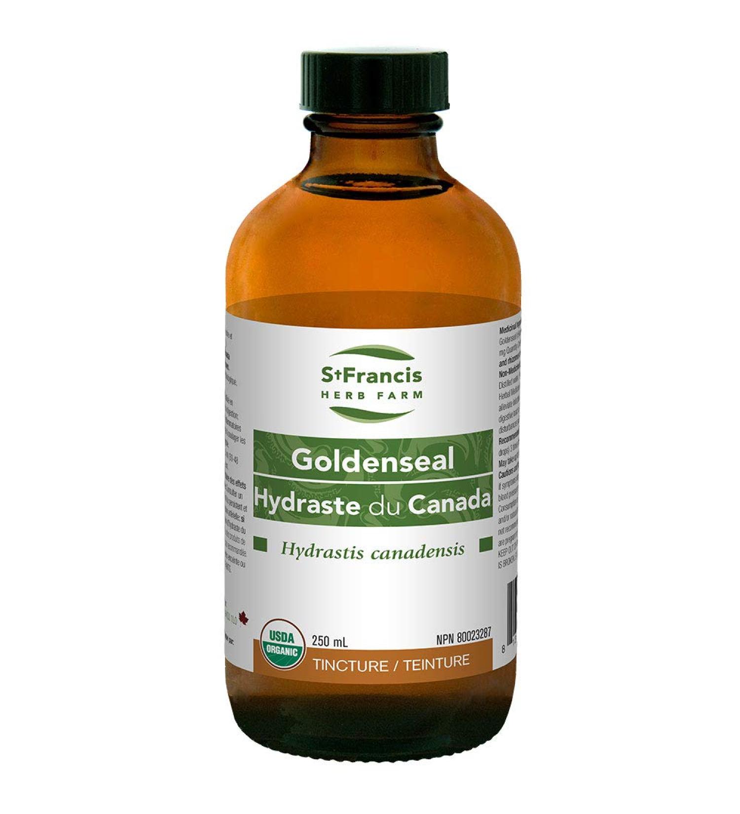St Francis - Goldenseal Herbal Tincture Organic Extract - Goldenseal is traditionally used in Herbal Medicine as a bitter to aid digestion (Goldenseal 250 ml)L8