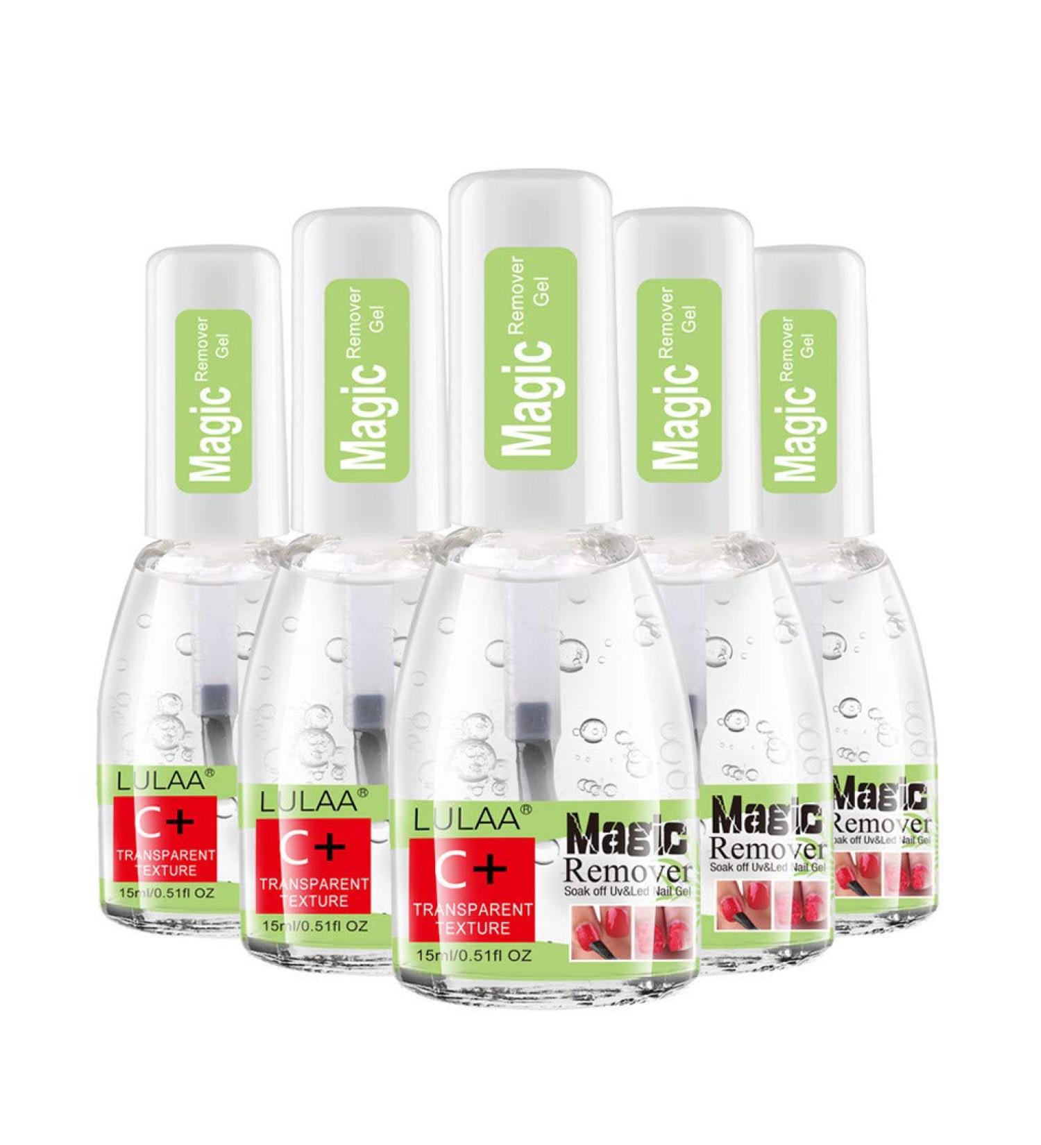 Magic Gel Nail Remover - 15ML (Pack of 5) | Soak Off Quickly & Easily for Clean Manicure - Buy Online on SooperMarket.com