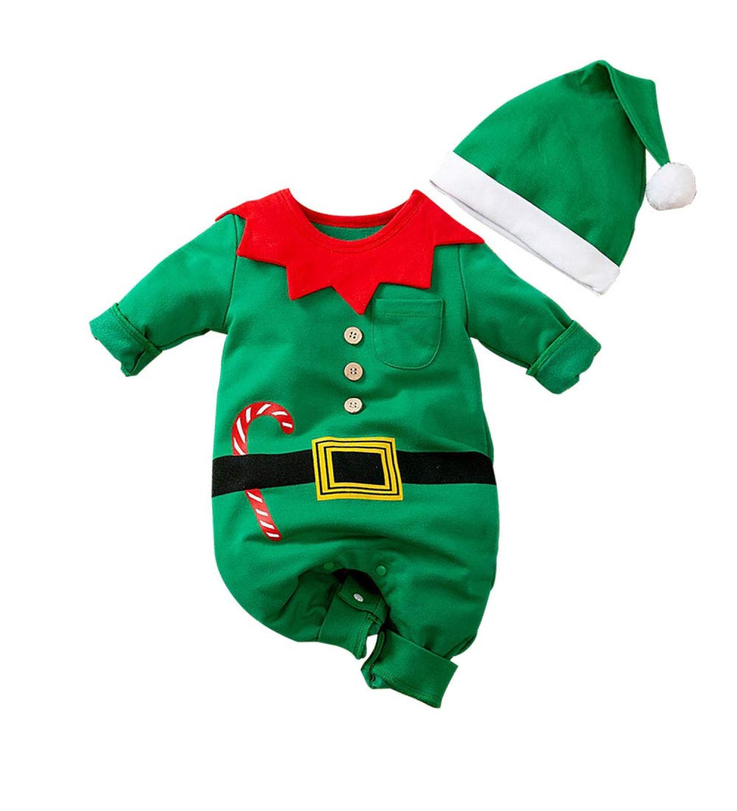 Hifot My First Christmas Baby Romper Outfit + Hat - Green - 9-12 Months - Buy Online on SooperMarket.com