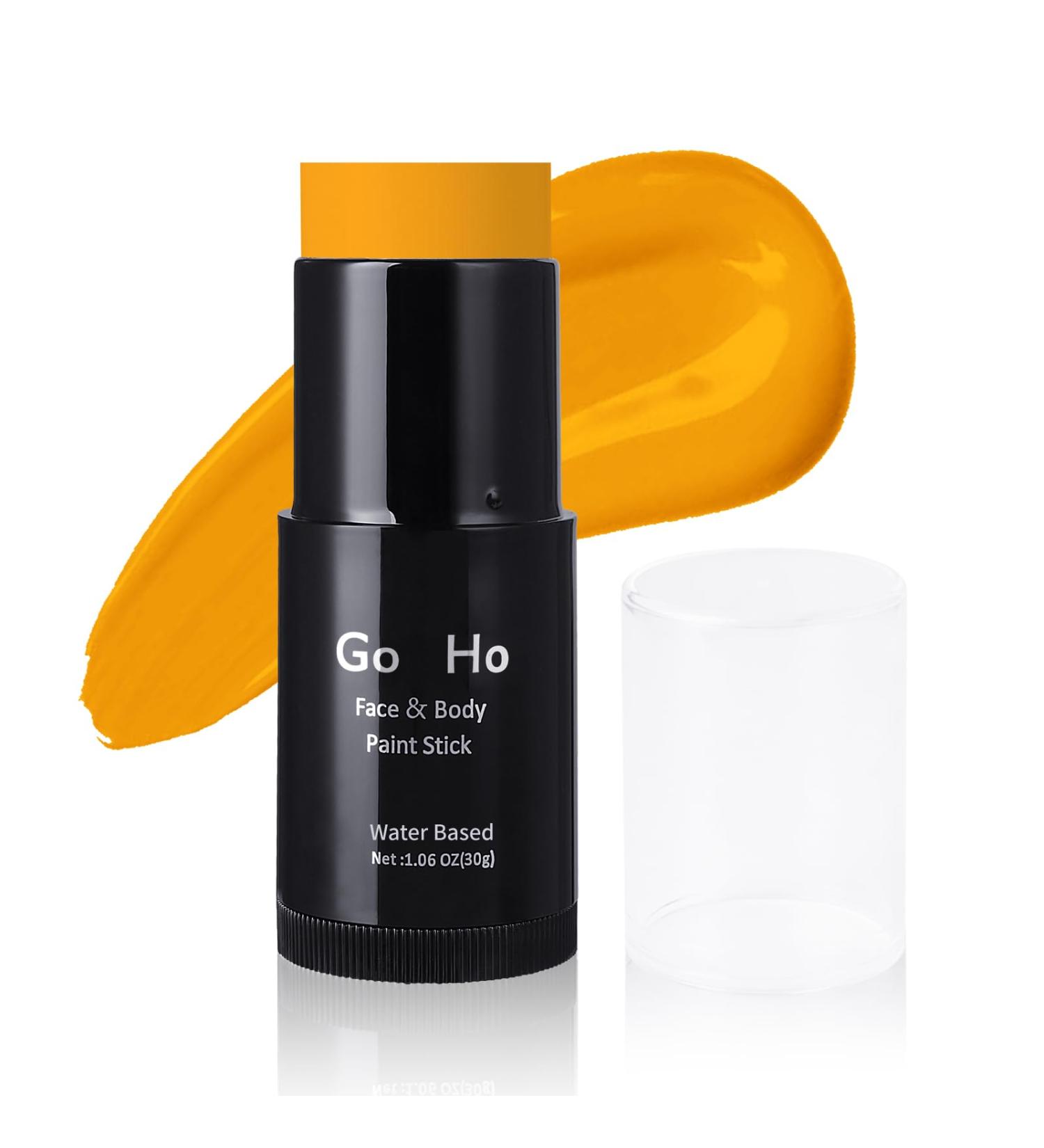 Go Ho Water Based Orange Face Paint Stick 1.06 Oz - Non-Toxic Washable Cream Makeup for Adults & Children - Full Coverage Body Paint for Theater, Halloween, SFX & Cosplay - Buy Online on SooperMarket.com