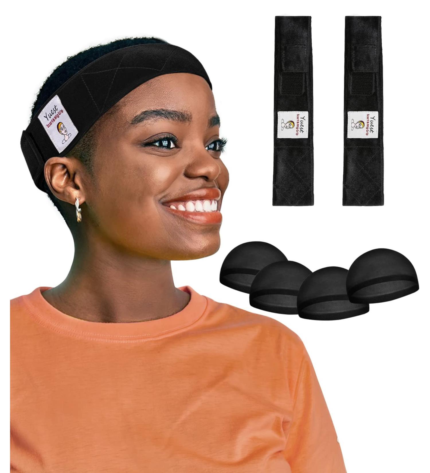 Yuest Wig Grip Band with 4 Pcs Wig Caps - No Slip Wig Gripper for Lace Front Wigs - Buy Online on SooperMarket.com