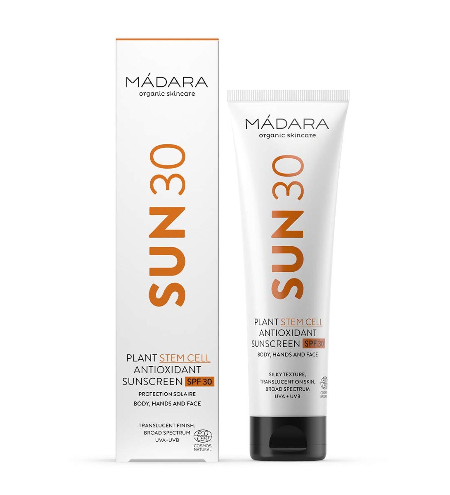 M dara Organic Skincare Plant Stem Cell Sunscreen SPF 30 - Antioxidant Body Protection | Wide Spectrum UVA/UVB | 100ML - Buy Online on SooperMarket.com