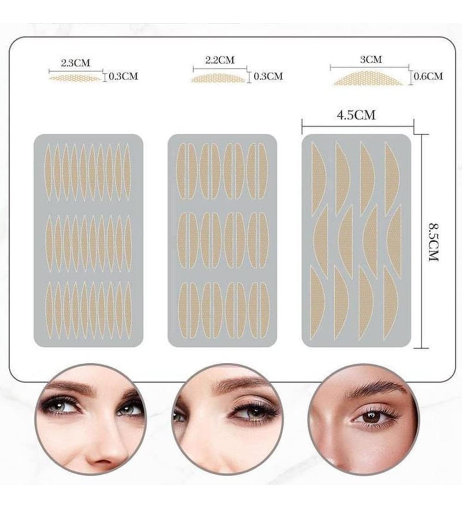 Double Eyelid Stickers 60 Pairs Double Eyelid Tape Breathable Single Side Sticky Double Eyelid Tape Paste Stickers Instant Eyelid Lift Fiber Strips for for Women Hooded Droopy Uneven Mono-eyelids - Buy Online on SooperMarket.com