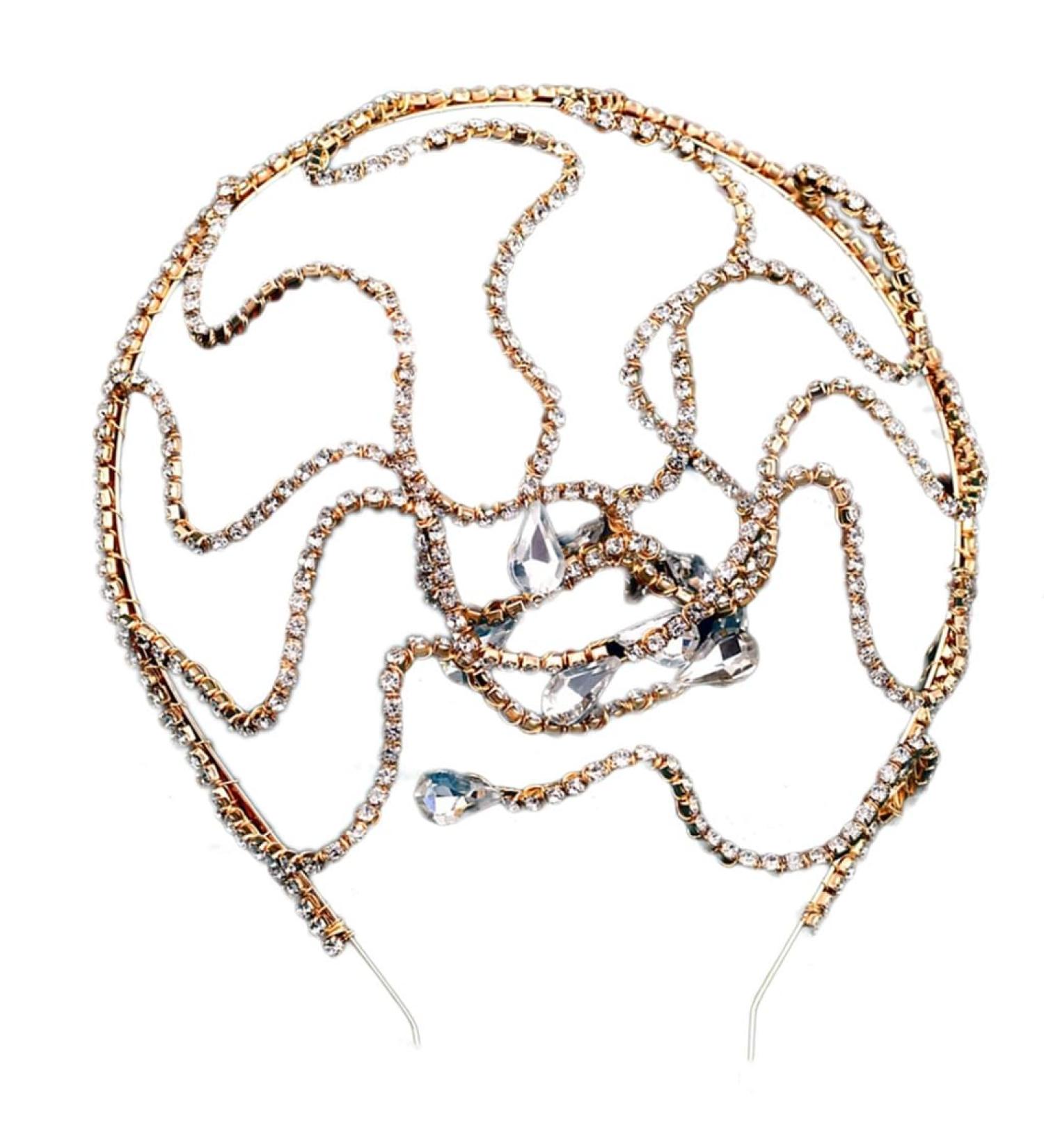 JSGHGDF Crystal Bridal Headband Wedding MedusaHeadband Snake RhinestoneSnake Headband Snake HeadChain MedusaCrown Headpiece Gold - Buy Online on SooperMarket.com