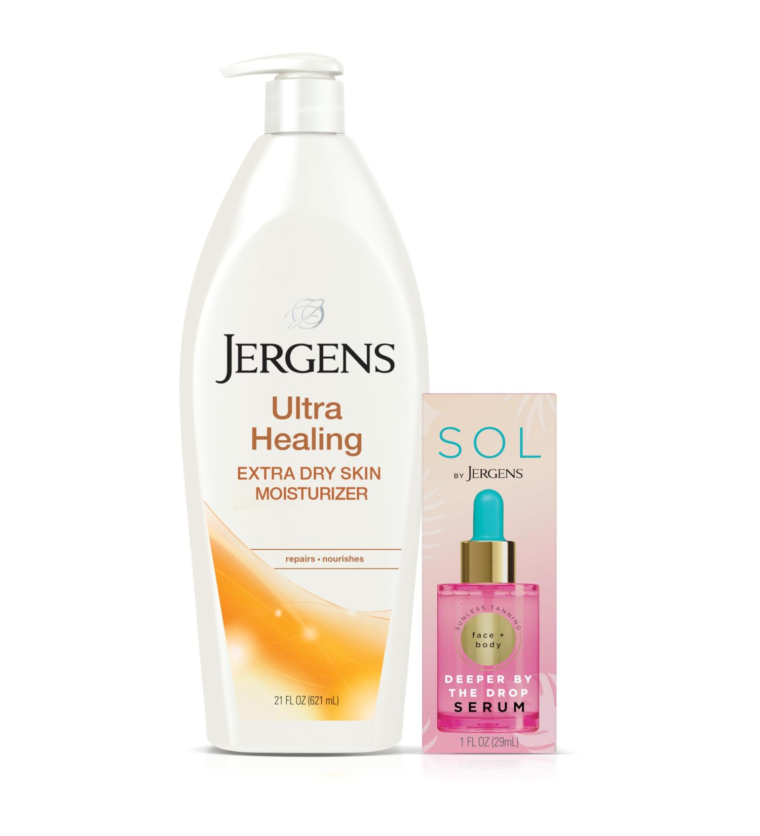 Buy Jergens Ultra Healing Body Moisturizer & SOL Tanning Serum - 21oz Lotion + 1oz Drops | Fast International Shipping - Buy Online on SooperMarket.com