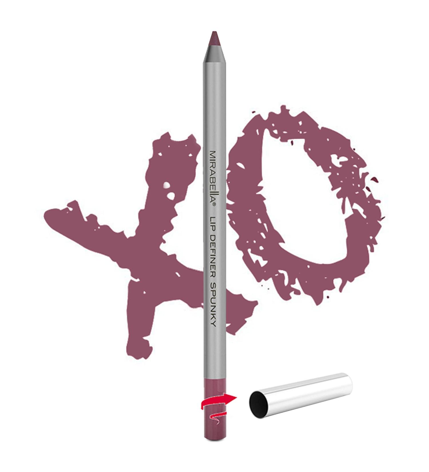 Mirabella Lip Definer Pencil Spunky - Retractable Lip Liner with Sharpener - Long-Lasting & Vitamin-Infused Formula - Gluten & Cruelty-Free - Buy Online on SooperMarket.com