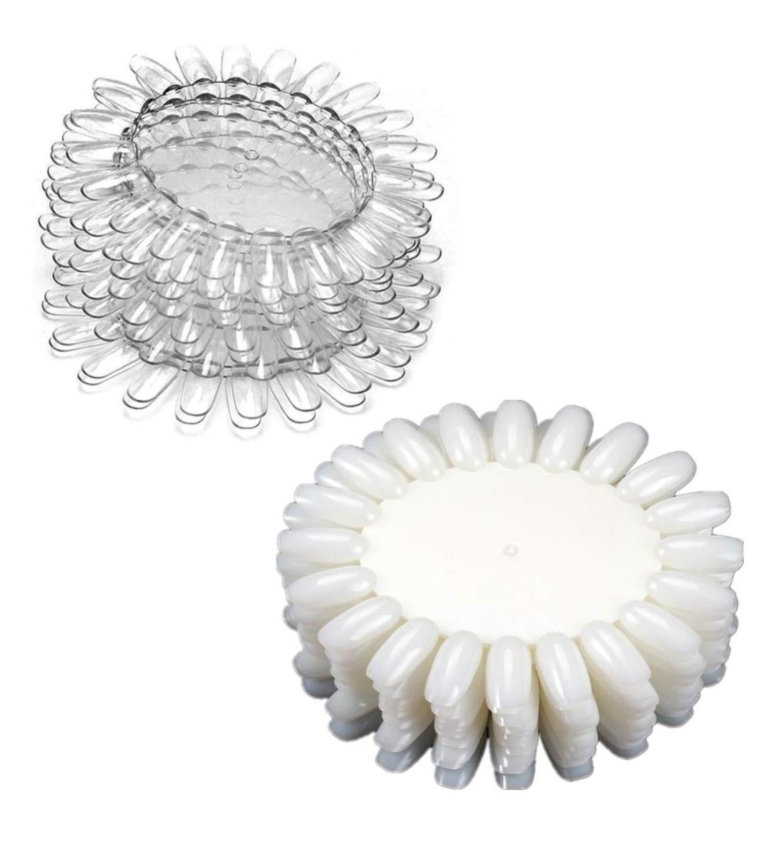 400 Nail Polish Sticks - White/Clear Nail Art Tips Display and Practice Wheel - Buy Online on SooperMarket.com
