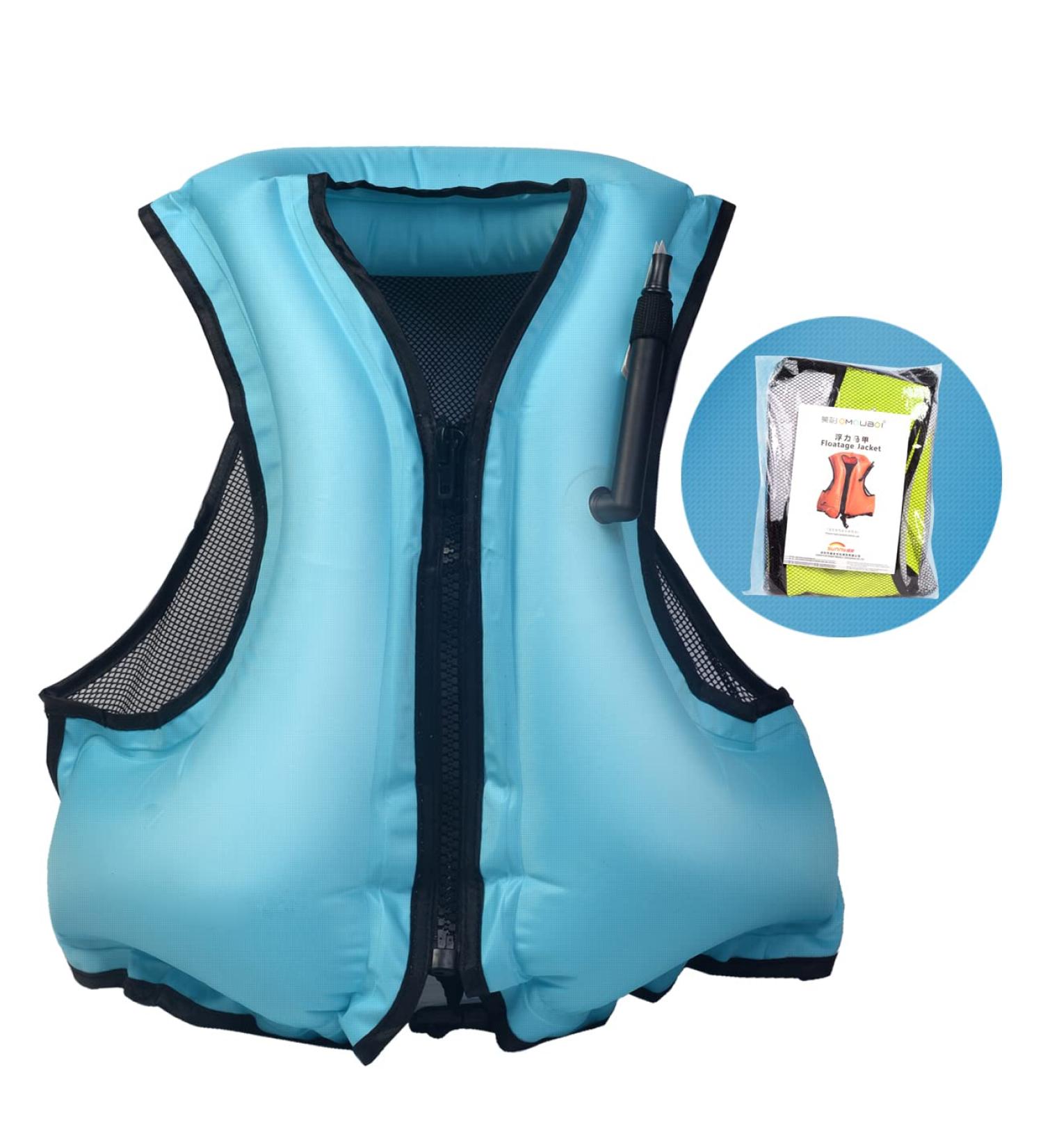 OMOUBOI Snorkeling Vest | Swim Jacket for Kids & Adults | Kayaking Buoyancy Vest for Water Sports | Portable & Safety Certified | Blue - Buy Online on SooperMarket.com