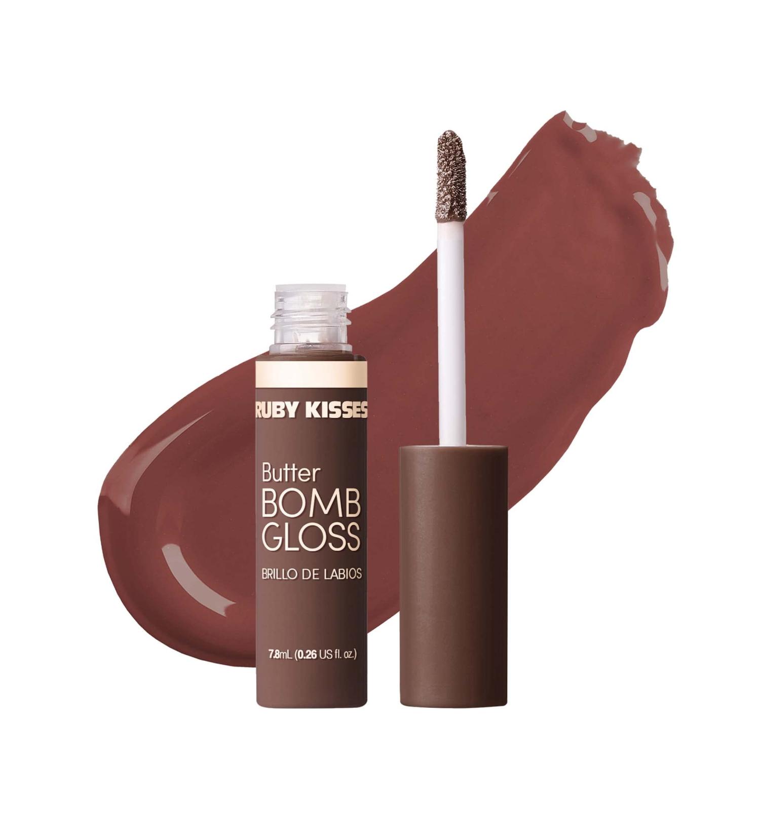 Ruby Kisses Butter Bomb Gloss - Natural Nude Lip Gloss with Vitamin E, Non-Sticky Lip Makeup - 7.8mL (Tantalize) - Buy Online on SooperMarket.com