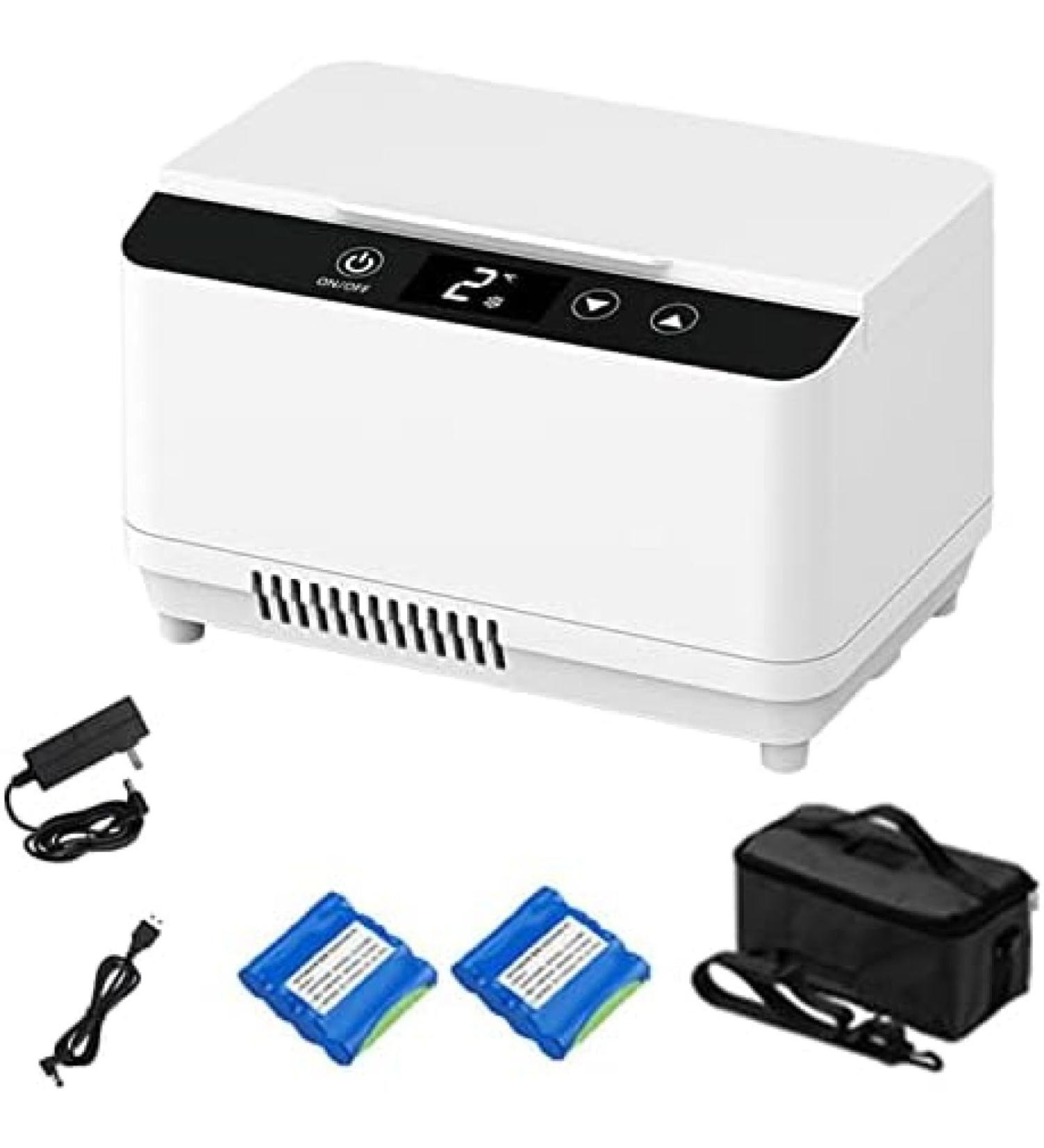 Car Medication Fridge Diabetic Portable Insulin Cooler Refrigerator Outdoor Medical Organize Cooling Box with LED Display and Battery 230x145x145mm Double Battery Serene16 - Buy Online on SooperMarket.com