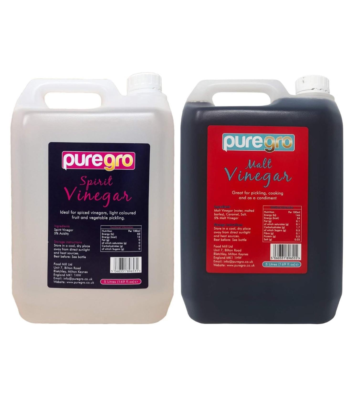 COMBO PACK Of Puregro Vinegar (Spirit & Malt) Each One 5Ltr 5.00 l (Pack of 1) - Buy Online on SooperMarket.com