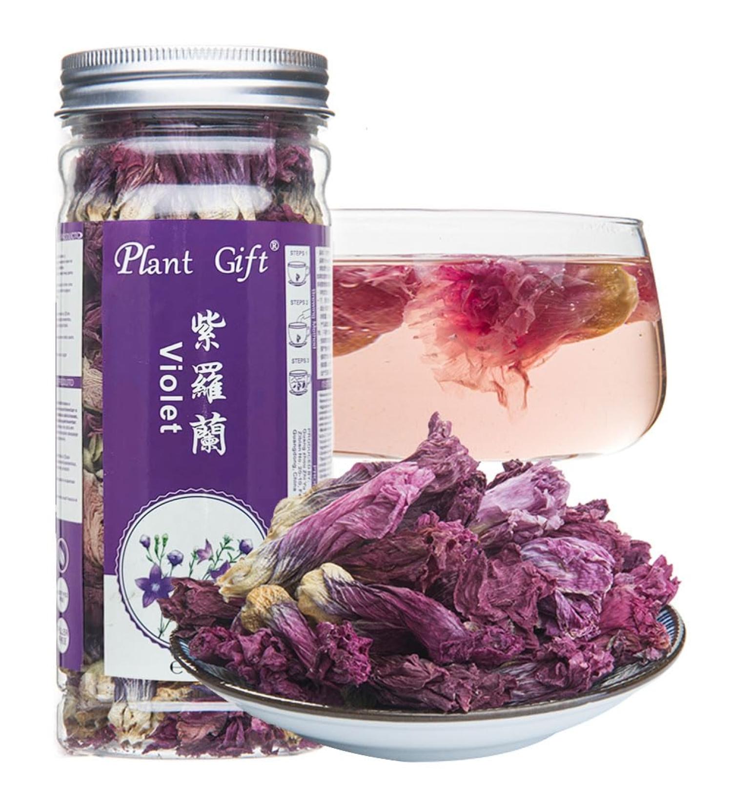 Organic Violet Tea - Plant Poison Violet Tea for Anti-Aging & Beauty | 35g Loose Dried Flower | Chinese Health & Skin Care - Buy Online on SooperMarket.com