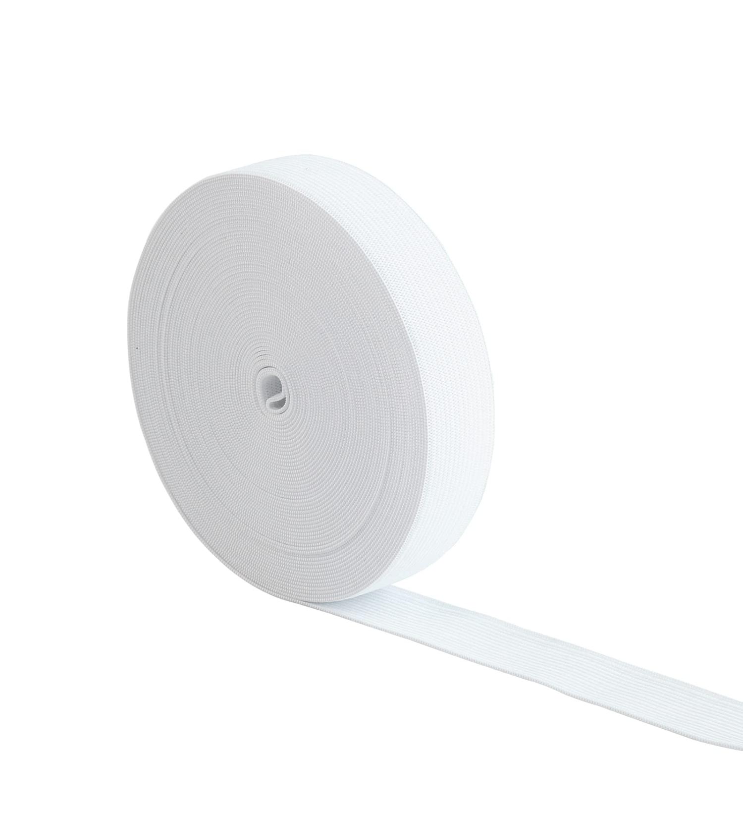 White 1 Inch Elastic Spool - 11 Yards | High Elasticity for Sewing Waistband, Pants, Dress, Swimwear, Crafts DIY - Buy Online on SooperMarket.com