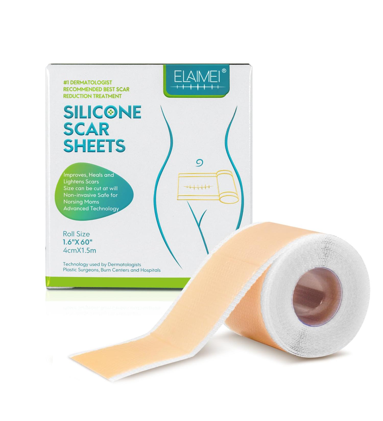 WUHEMA Silicone Scar Tape Roll - Soften, Flatten, and Remove Scars - Reusable and Washable - for Acne, Cesarean Section, Keloid, and Surgery Scars - Buy Online on SooperMarket.com