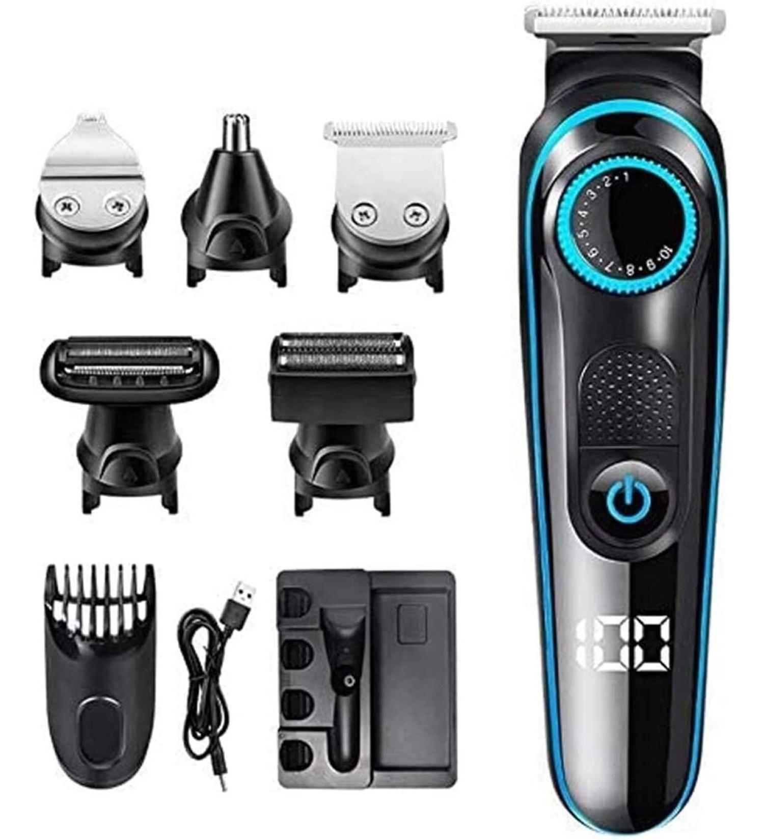 Buy 6-in-1 Rechargeable Waterproof Electric Razor for Men | Precision Trimmer & Hair Clippers | Wet & Dry Shaver Easy Clean - International Shipping Available - Buy Online on SooperMarket.com