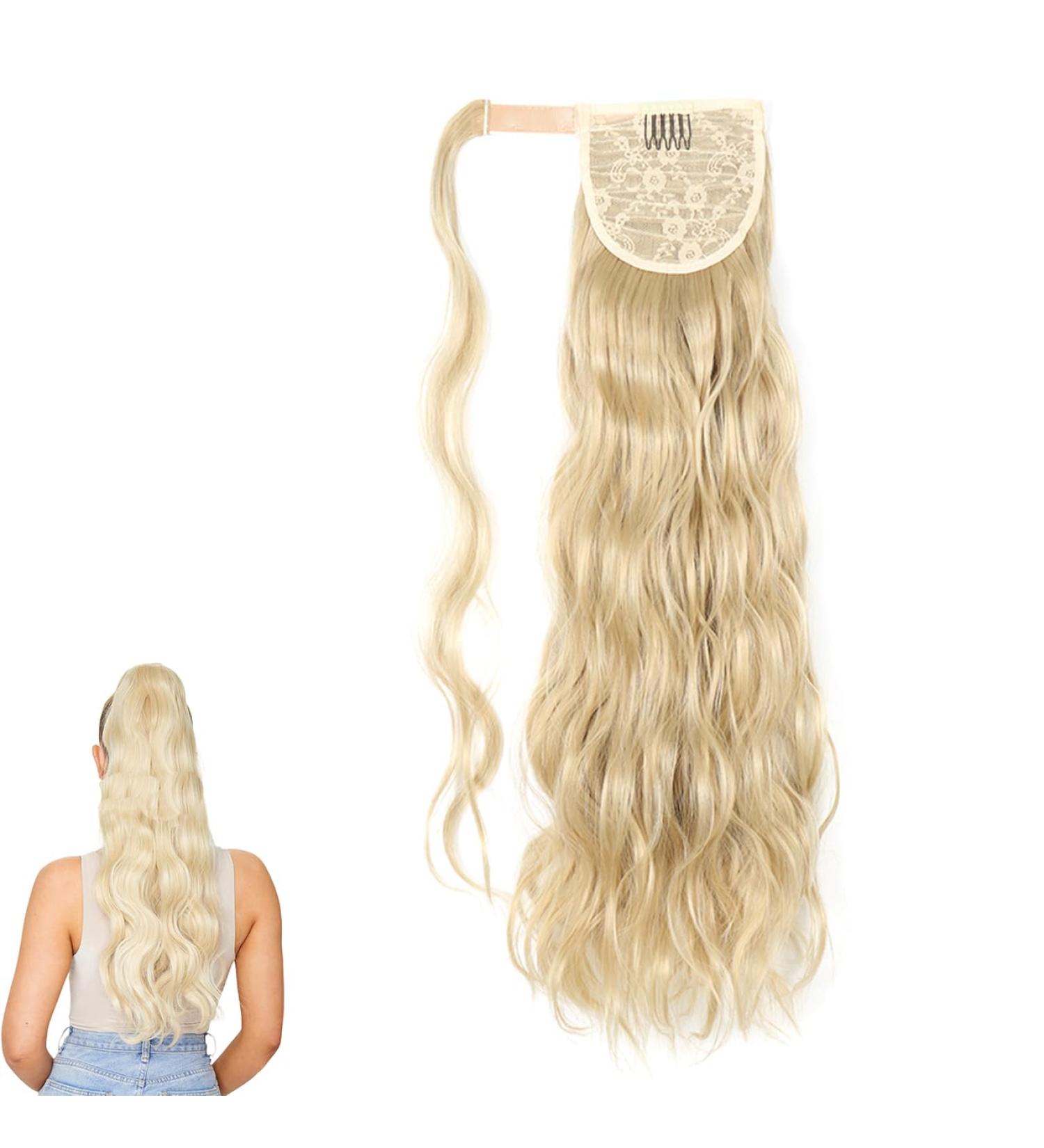 Prinfantasy Long Wavy Ponytail Extension 24 Inch | Soft Synthetic Hairpiece for Women MW138 - Buy Online on SooperMarket.com