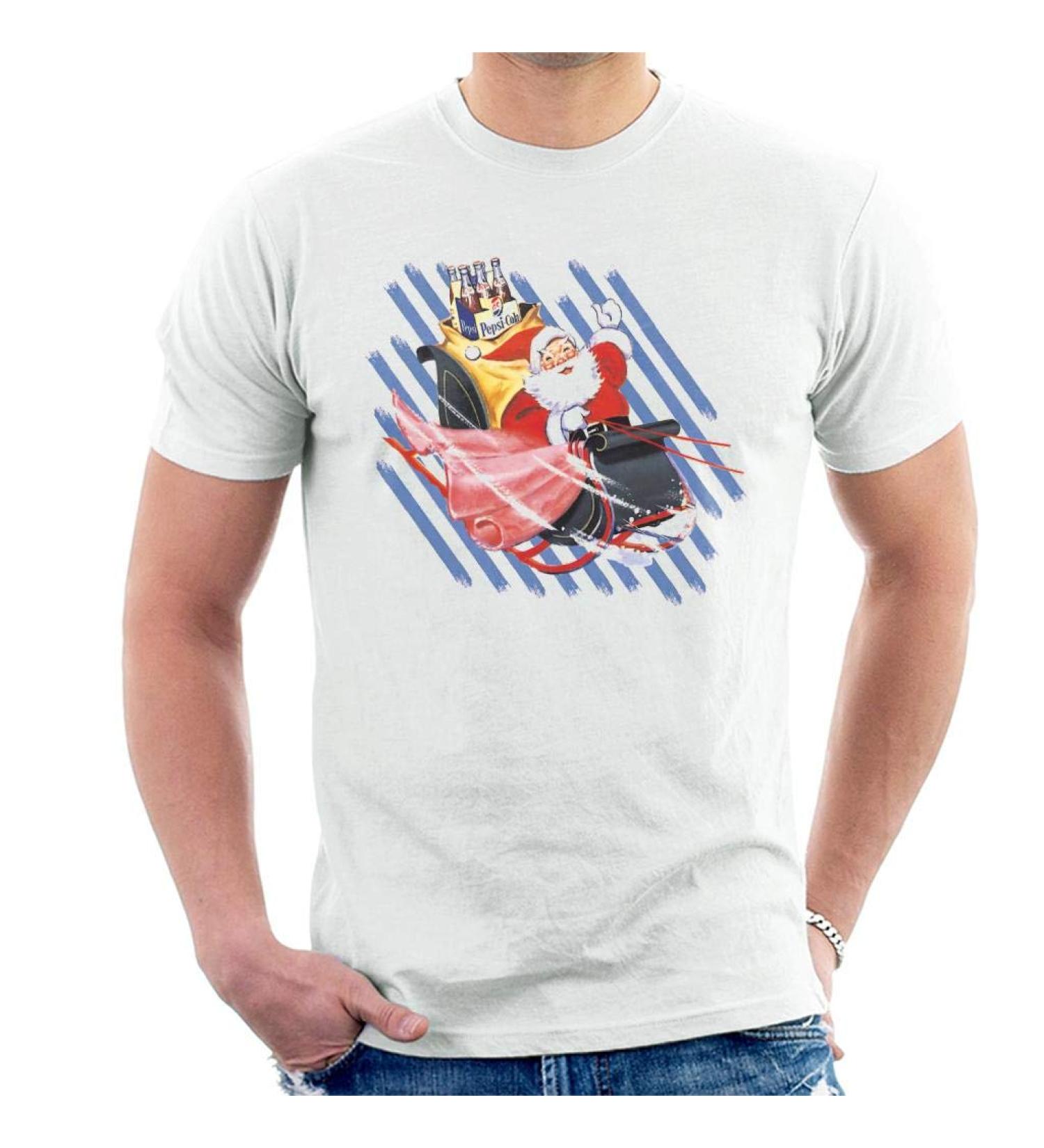 All+Every Pepsi Christmas Retro Bottle Santa Sleigh Men's T-Shirt M White - Buy Online on SooperMarket.com