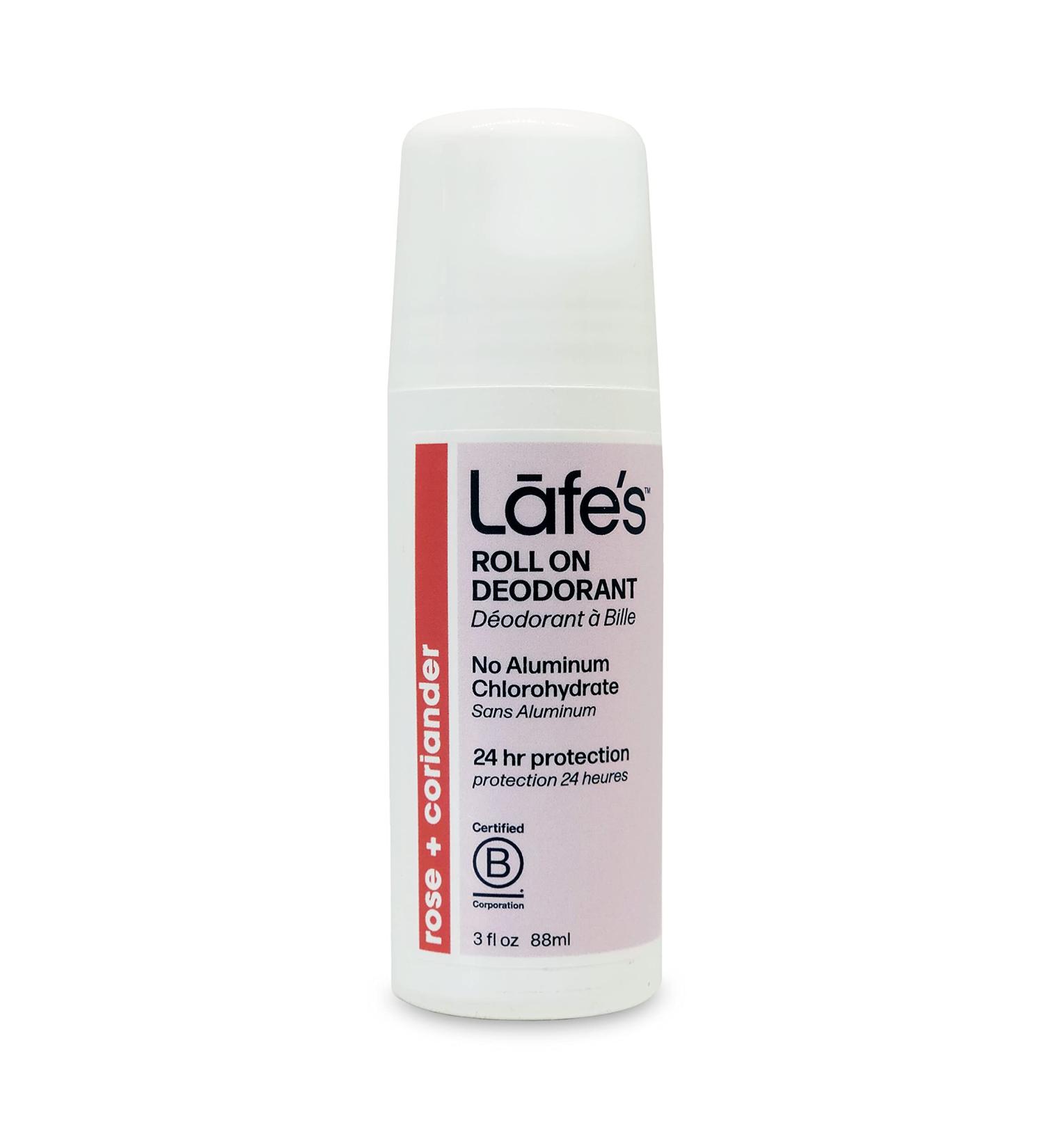 Lafe's Natural Deodorant 3oz Roll-On | Aluminum-Free & Paraben-Free | 24-Hour Protection | Rose & Coriander Scent | For Men & Women - Buy Online on SooperMarket.com