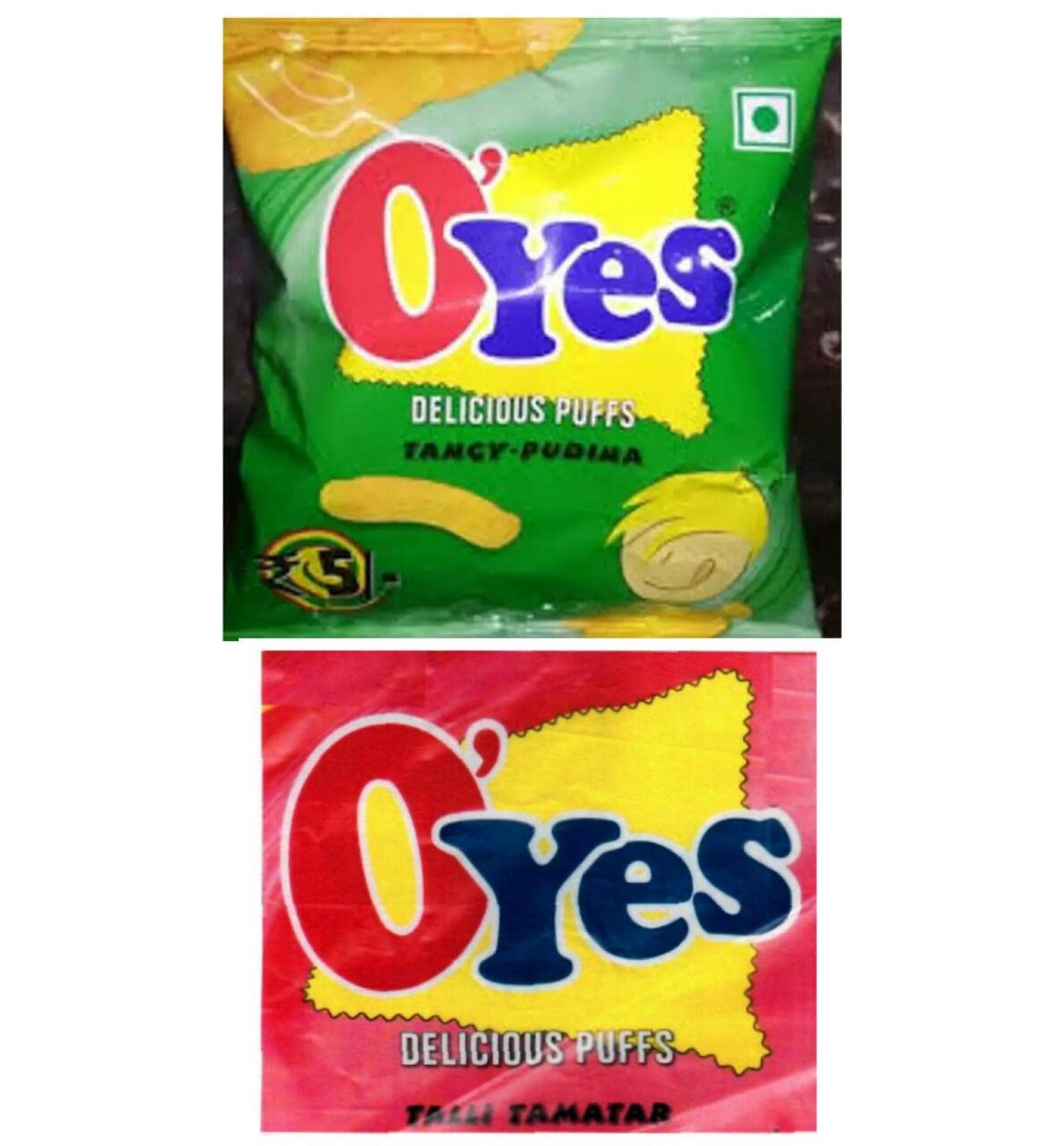 O'Yes Delicious Puffs Perfect for Snacking (Pack Of 4) Delicious Tasty And Twisty Treat Sold By Kidzbuzz (O'Yes Pudina)