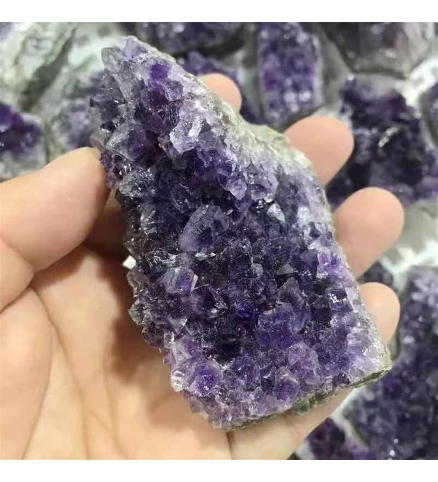 1pc 60g-120g Small Size Bulk Natural Amethyst Crystal Cluster Geode Rough Stone Collection Display Specimen Suitable for Furniture Decoration Full of Texture (Size : 1pc 85g-100g) - Buy Online on SooperMarket.com