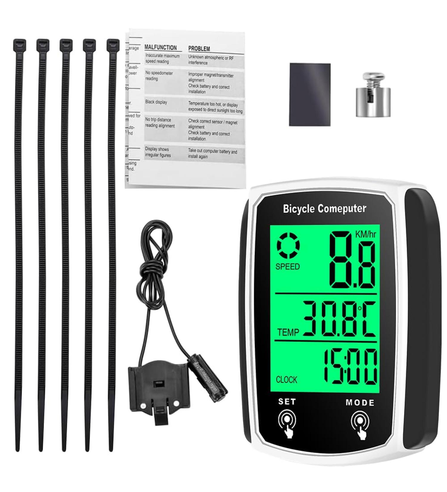 Buy Hojalis Bike Computer - Wired Speedometer with 19 Functions | Waterproof Multifunctional Bicycle Tacho - Buy Online on SooperMarket.com