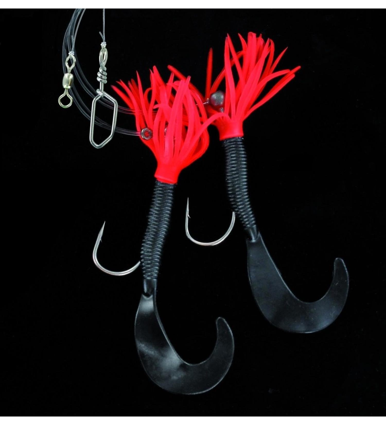 Fringe Pilk Leader with two side arms Japan Red/Black Fringe Twister by Jenzi