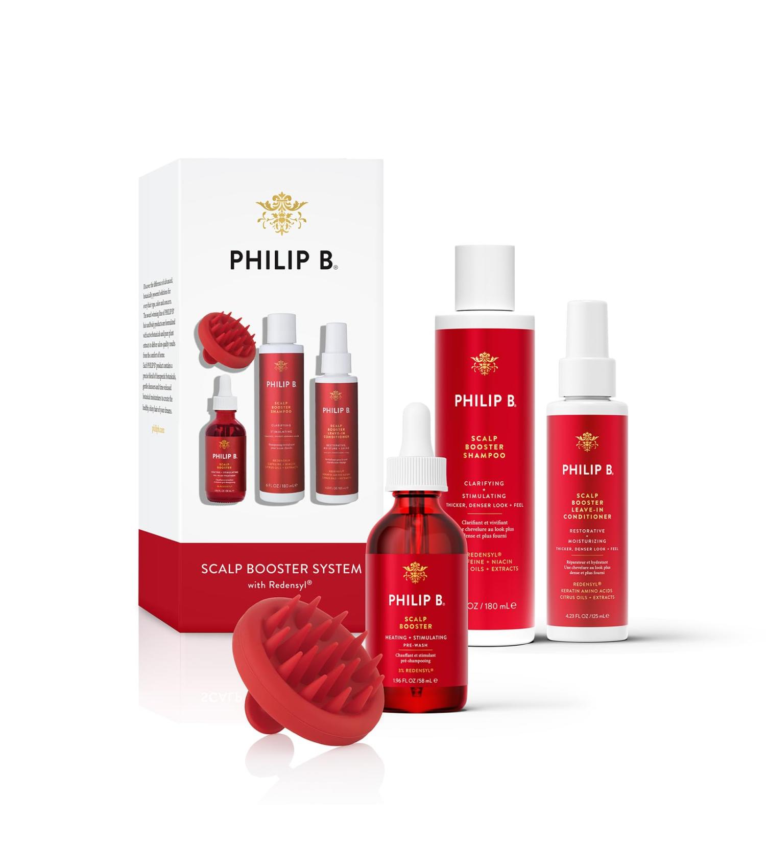 Philip B. Scalp Booster System - Pre-Wash Treatment Shampoo Leave-In Conditioner & Massager - International Shipping Available - Buy Online on SooperMarket.com