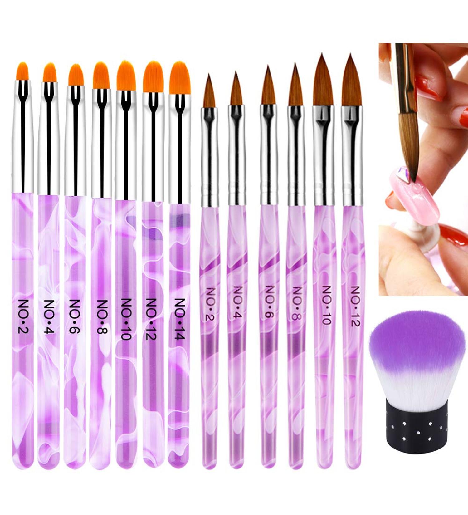 Buy Ebanku 14 PCs Professional Nail Brush Set for Gel & Acrylic Nail Art - International Shipping Available - Buy Online on SooperMarket.com