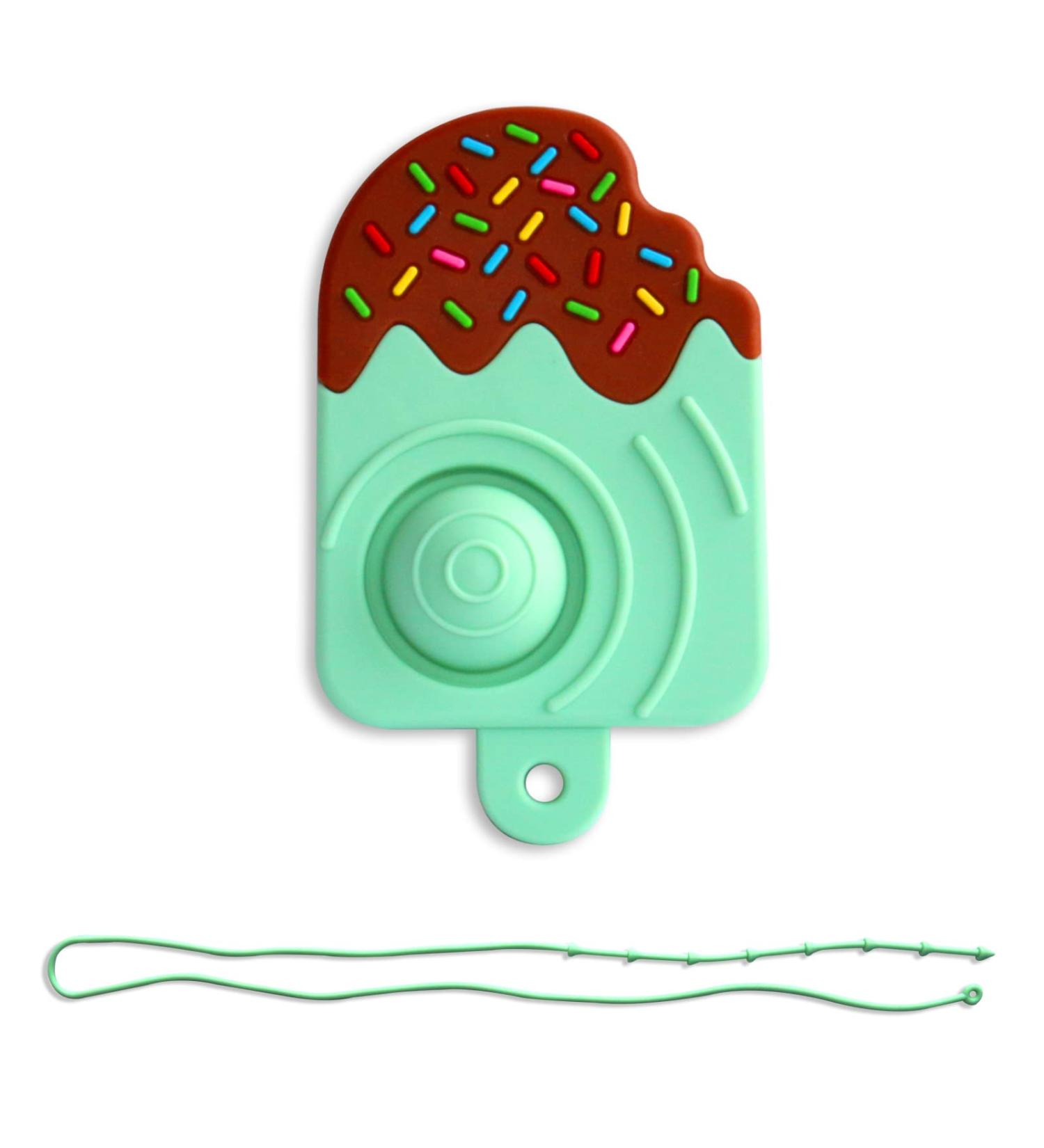 FATEORT Baby Teething Toy | Silicone Popsicle Shape Teether | BPA Free - Mint Green | Christmas Gift for Babies 6-12 Months - Buy Online on SooperMarket.com