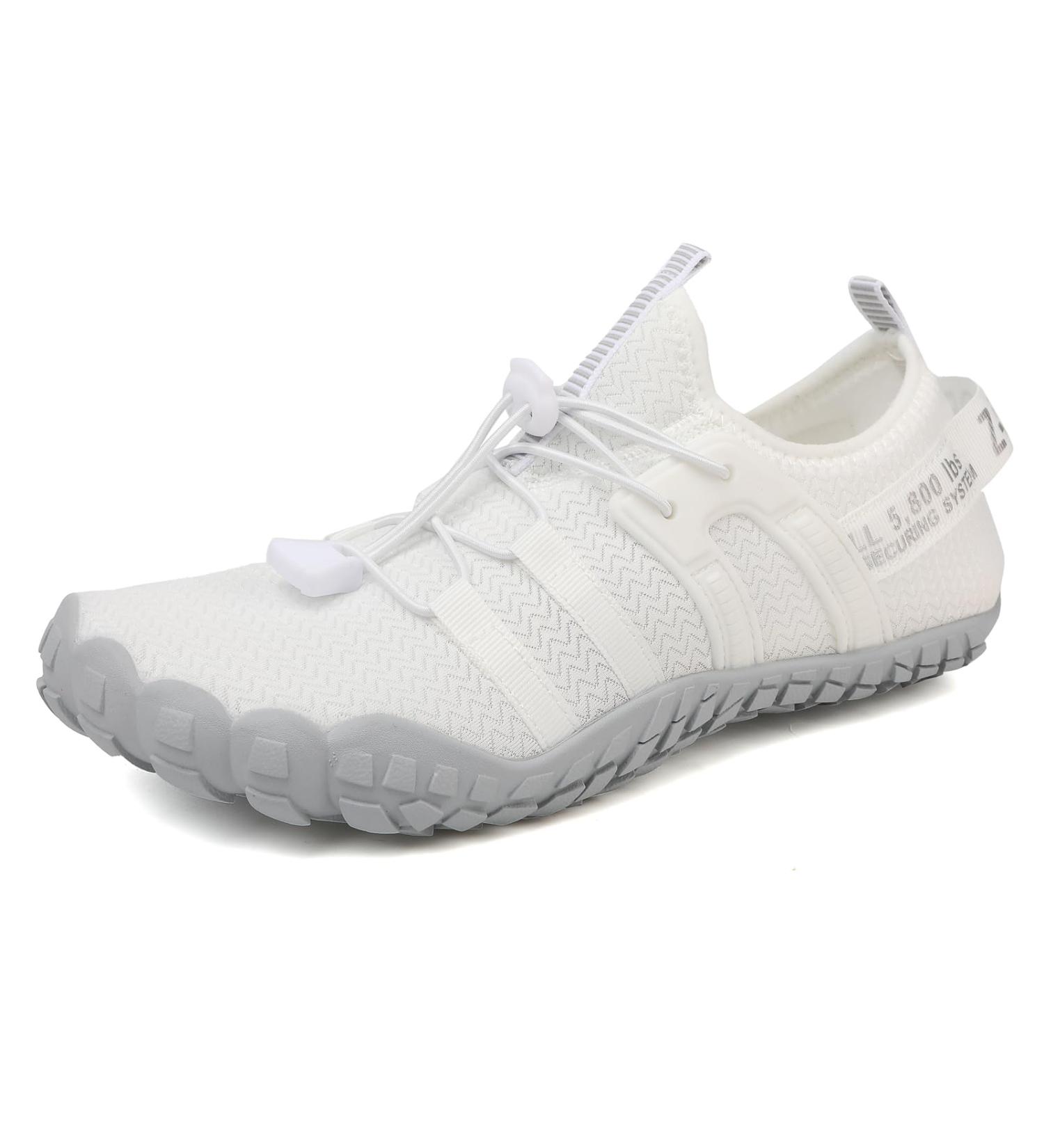 Ziitop Unisex Water Shoes for Men & Women - Quick-Dry Barefoot Beach Pool & Hiking Footwear (EU Sizes 36-46) - Light & Soft Surf Shoes in White Gray - Buy Online on SooperMarket.com