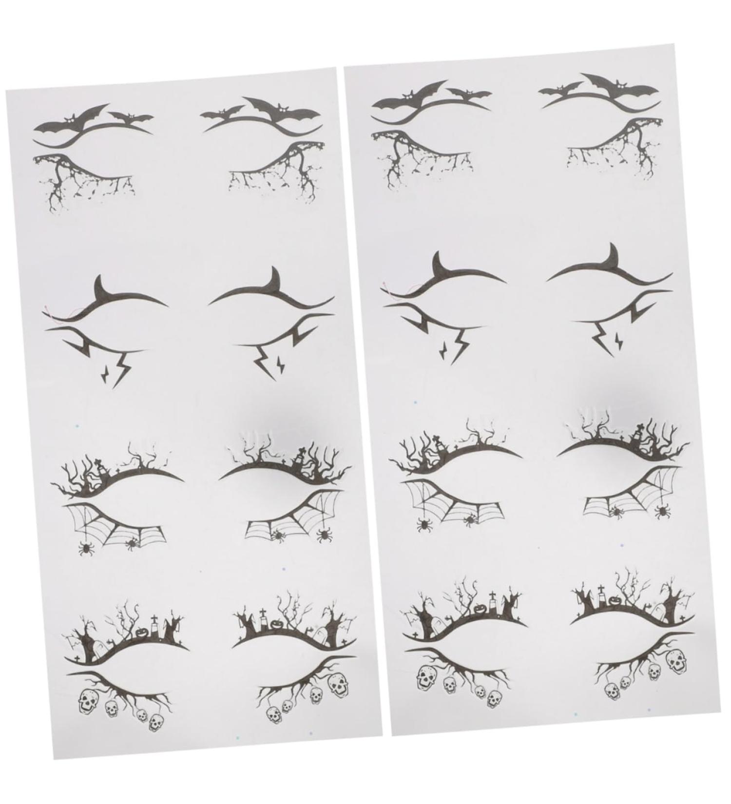 Gogogmee 8 Pairs Halloween Eyeliner Stickers Eyeshadow Sticker Prop Eye Web Tattoos 3d Stickers Pvc Black - Buy Online on SooperMarket.com