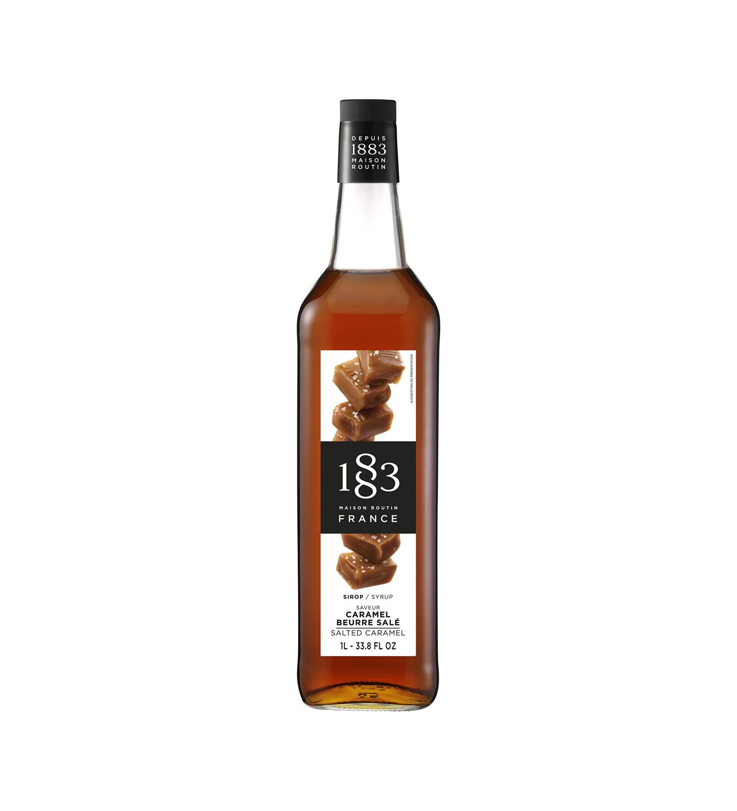 1883 Maison Routin Premium Salted Caramel Syrup 1L - Perfect for Coffee, Hot Chocolate, and Milkshakes - Pack of 1 - Buy Online on SooperMarket.com